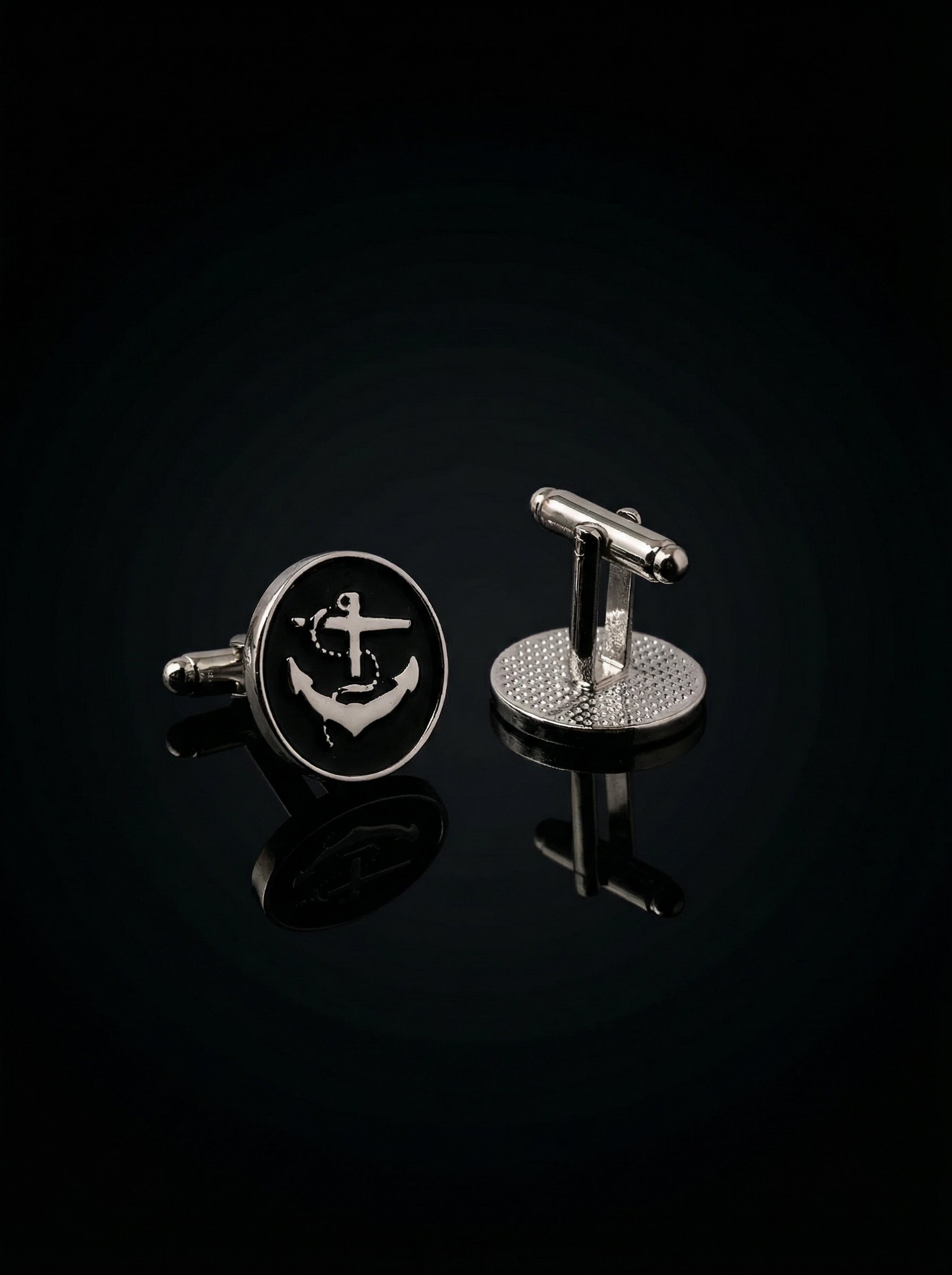 Polished Maritime Anchor Cufflinks Tivaaro