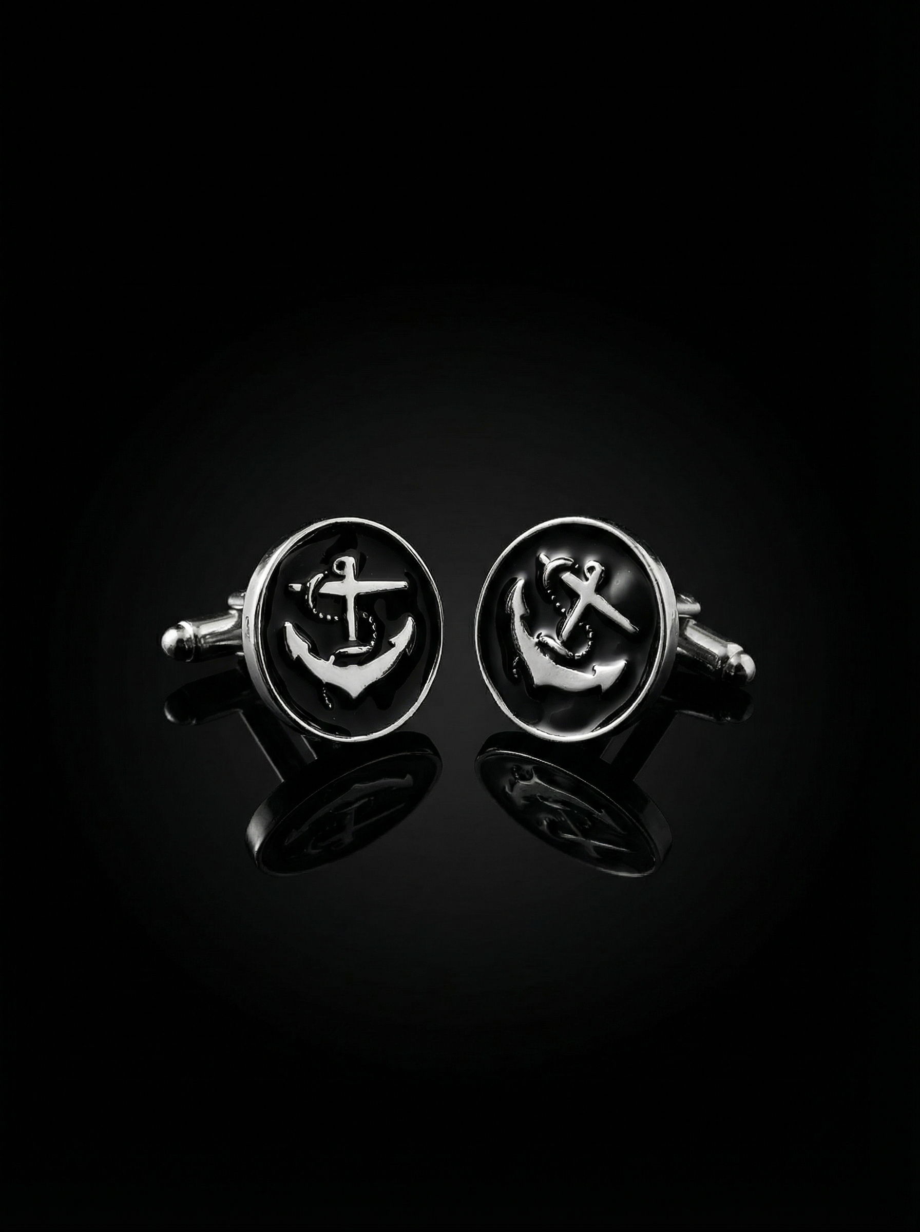 Polished Maritime Anchor Cufflinks Tivaaro