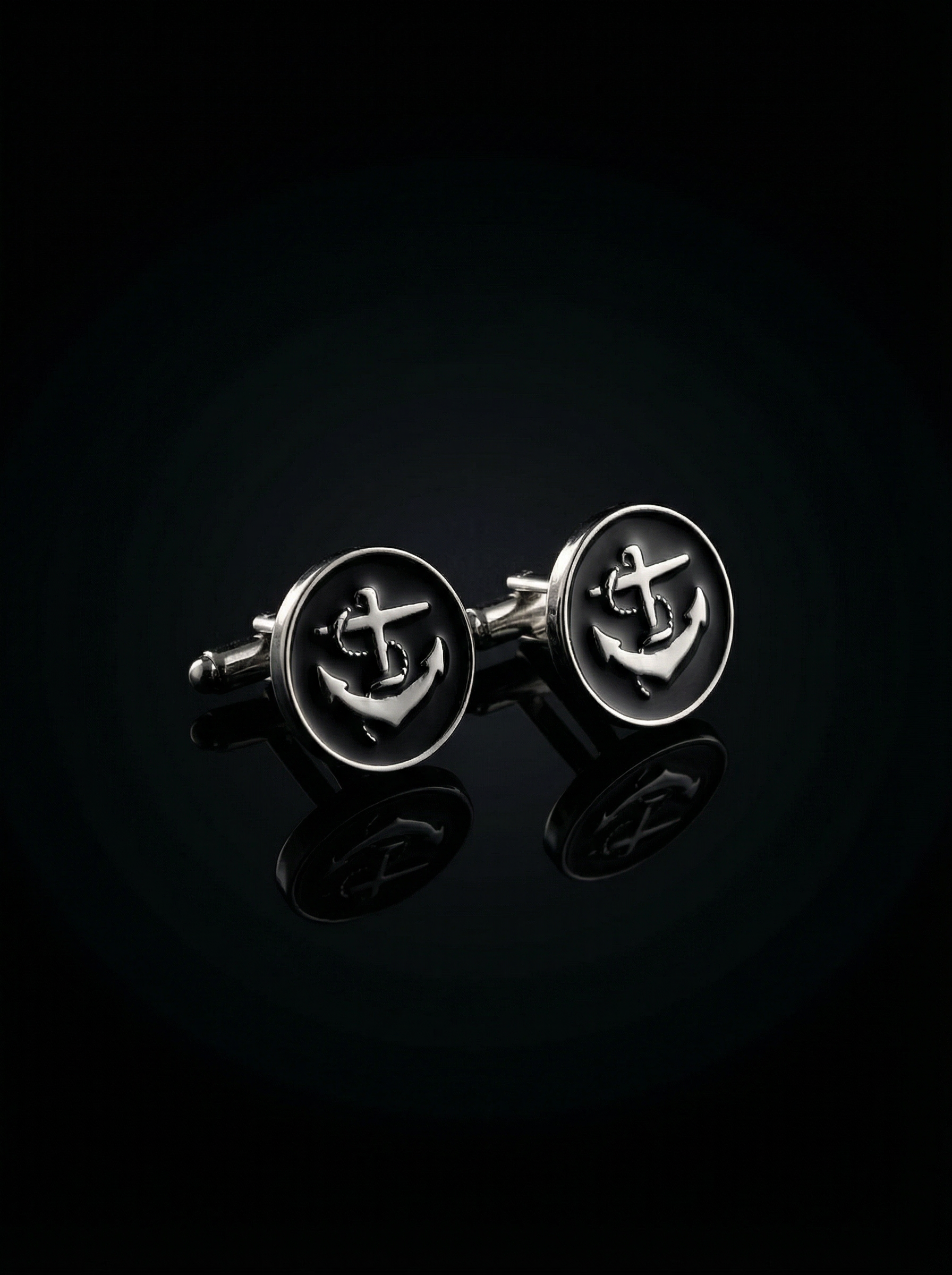 Polished Maritime Anchor Cufflinks Tivaaro