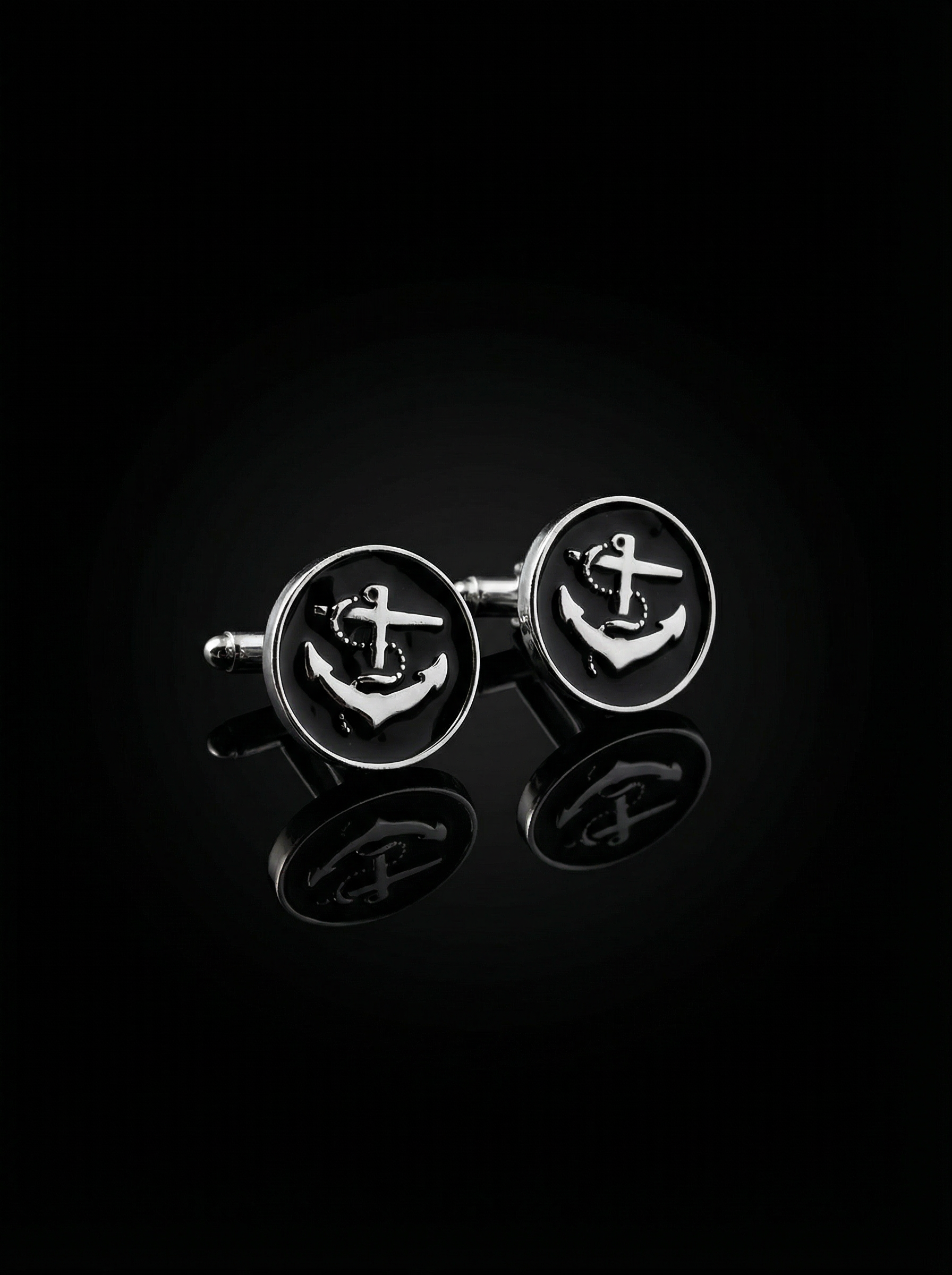 Polished Maritime Anchor Cufflinks Tivaaro