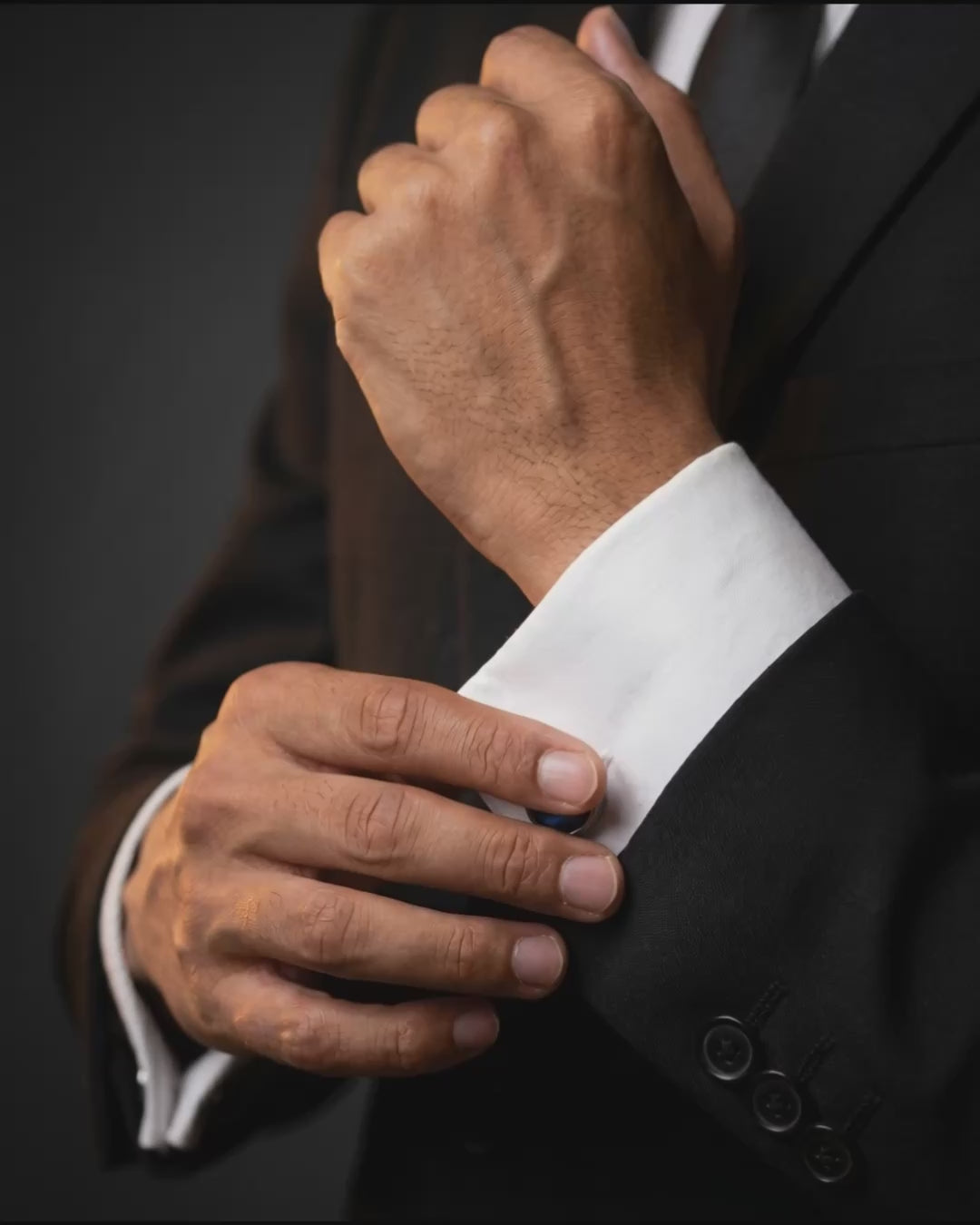 Load video: Blue Textured Gemstone-Style Cufflinks