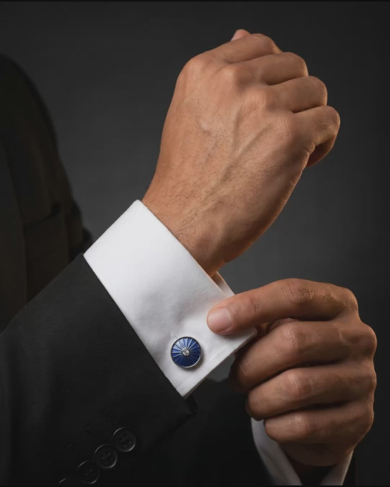 Cobalt Sunburst Crystal Cufflinks Video