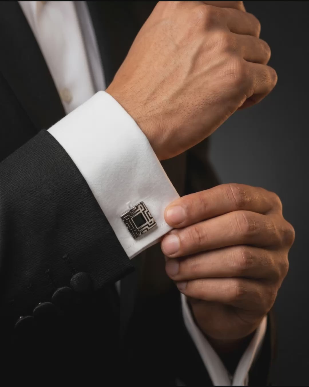 Load video: Geometric Maze Cufflinks Video