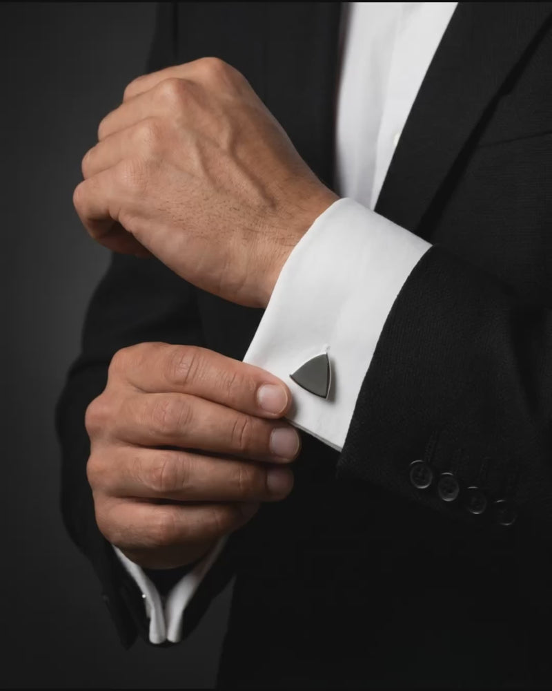 Minimalist Triangle Silver Cufflinks Video