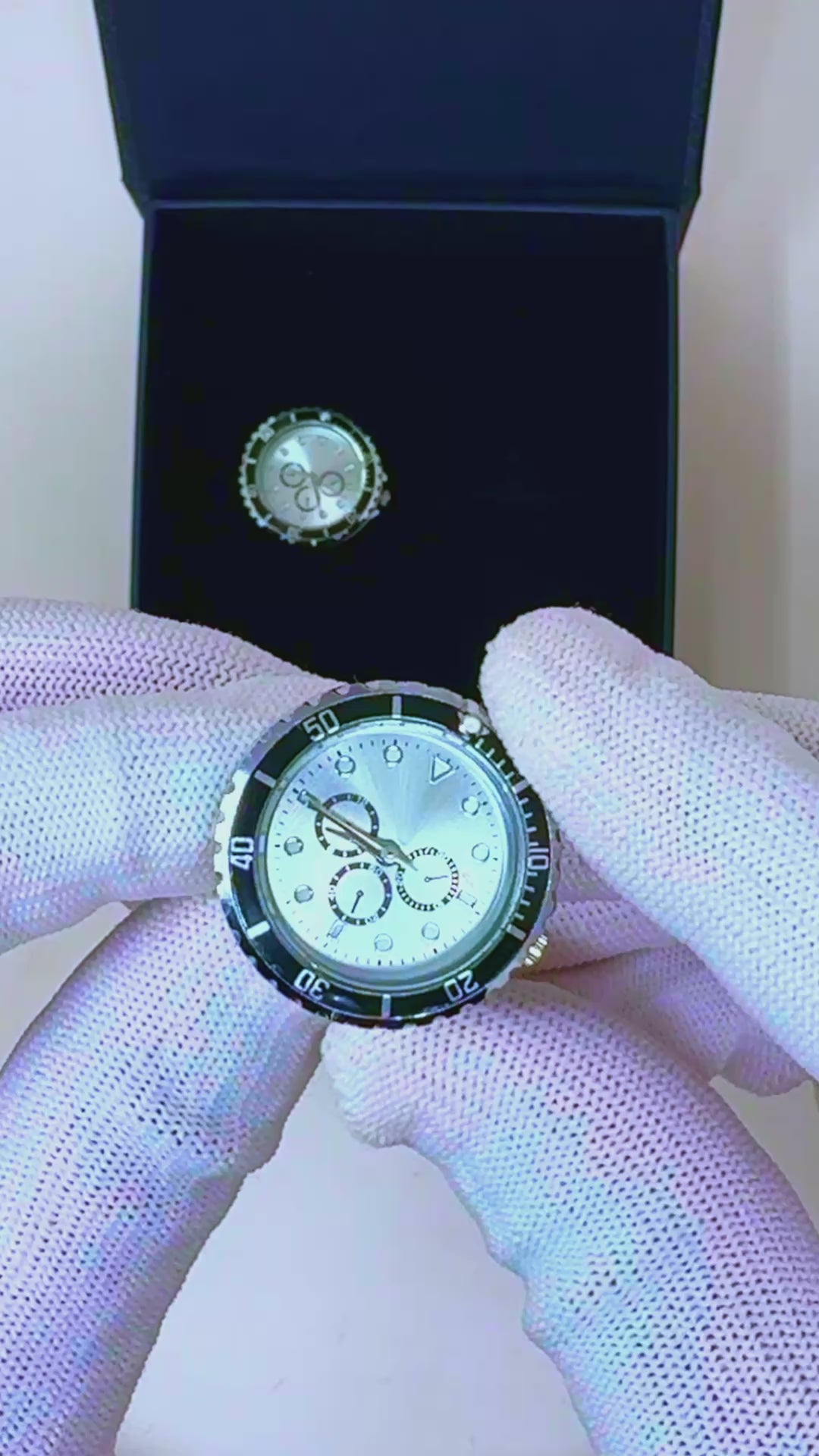 Load video: Silver-Tone Chronograph-Style Watch Cufflinks