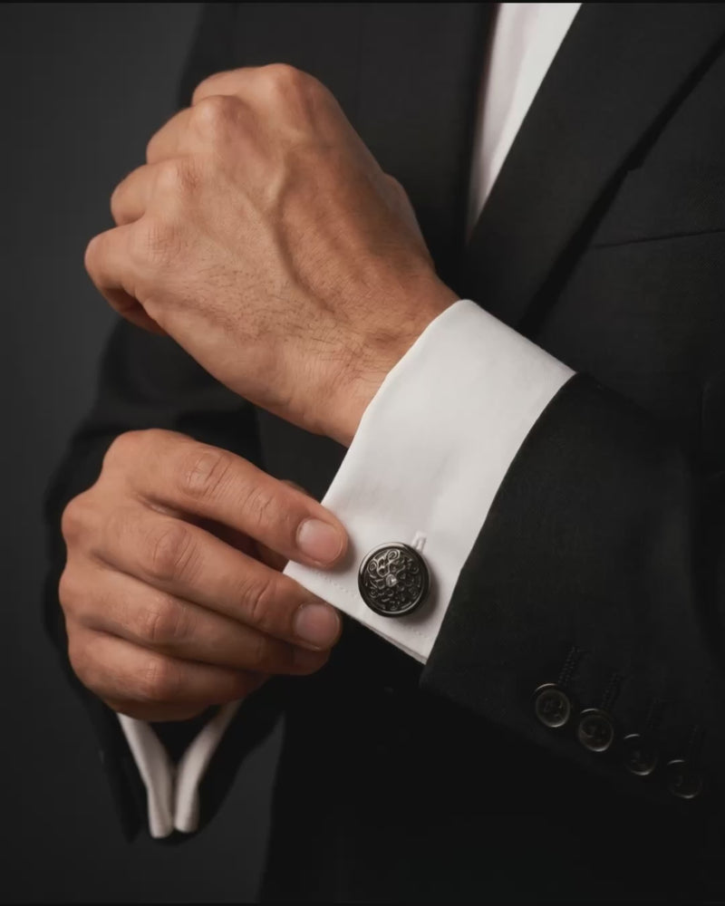 Black Scrollwork Cufflinks Video