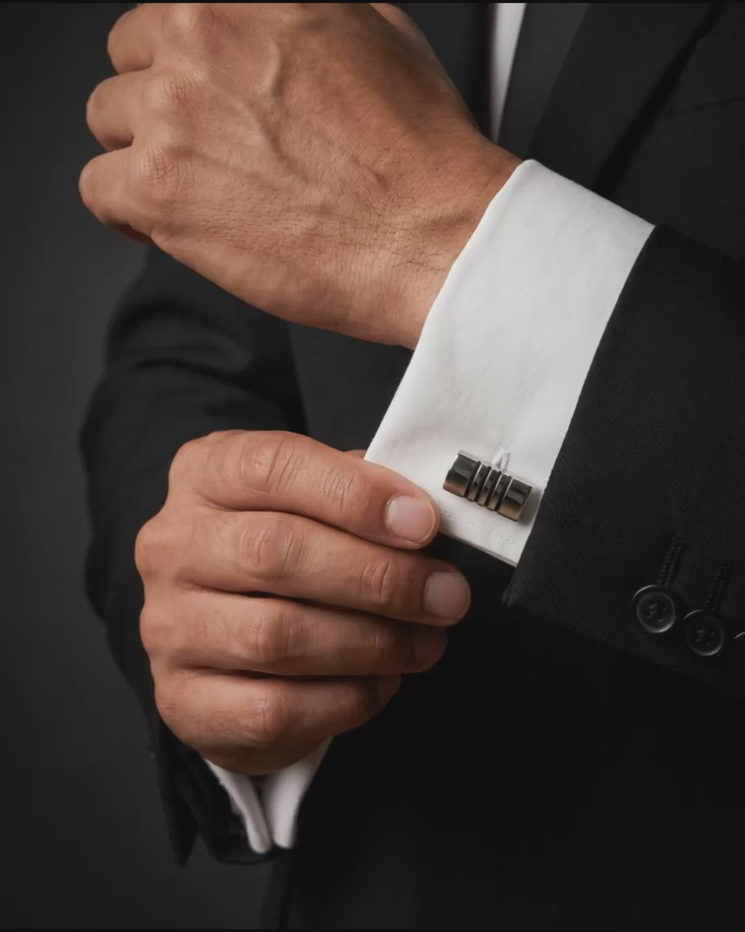 Load video: Stripped Barrel Cufflinks Video