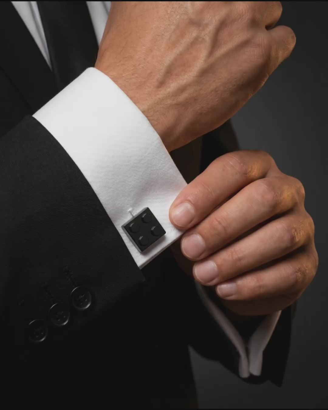 Load video: Black Building Block Cufflinks Video