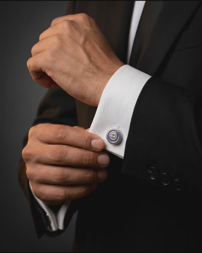 Blue Ring Crystal Cufflinks Video