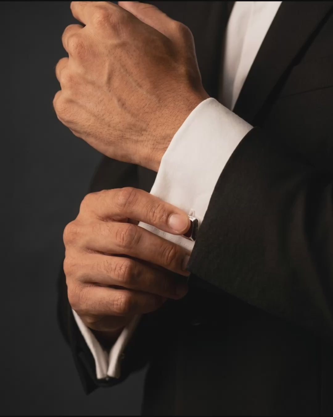 Load video: Maroon Triangular Cufflinks