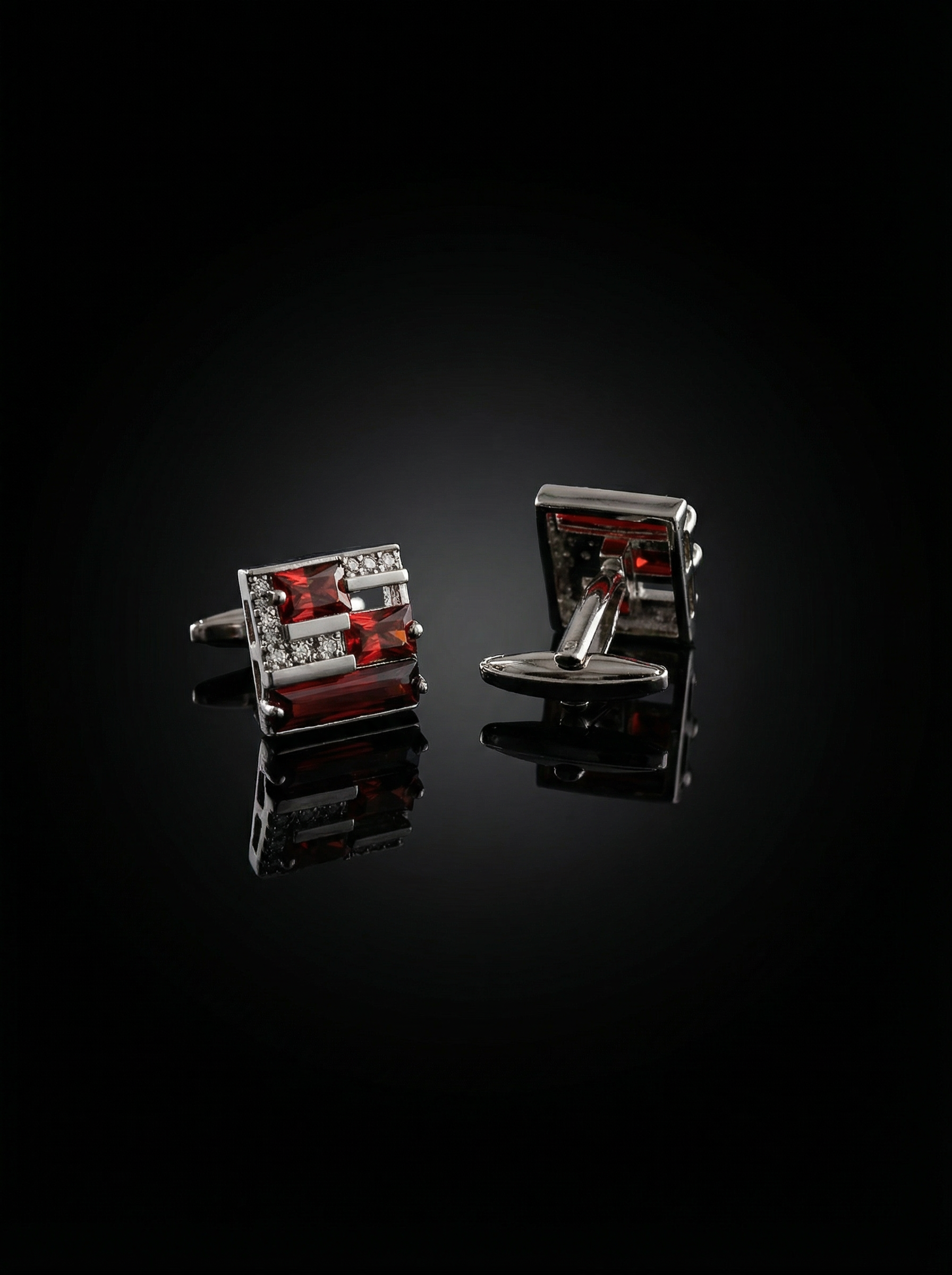 Red Garnet Stone Cufflinks Tivaaro