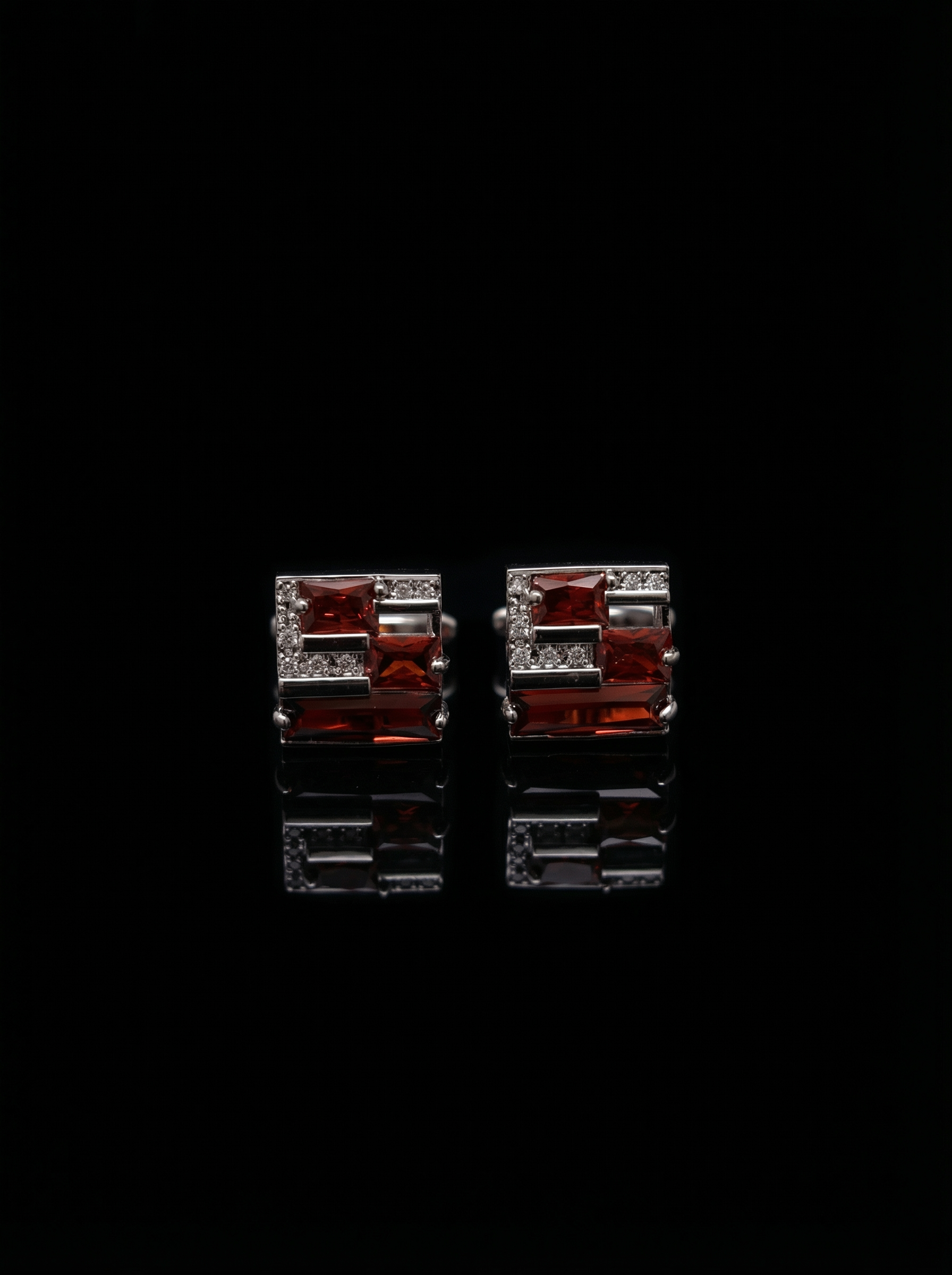 Red Garnet Stone Cufflinks Tivaaro