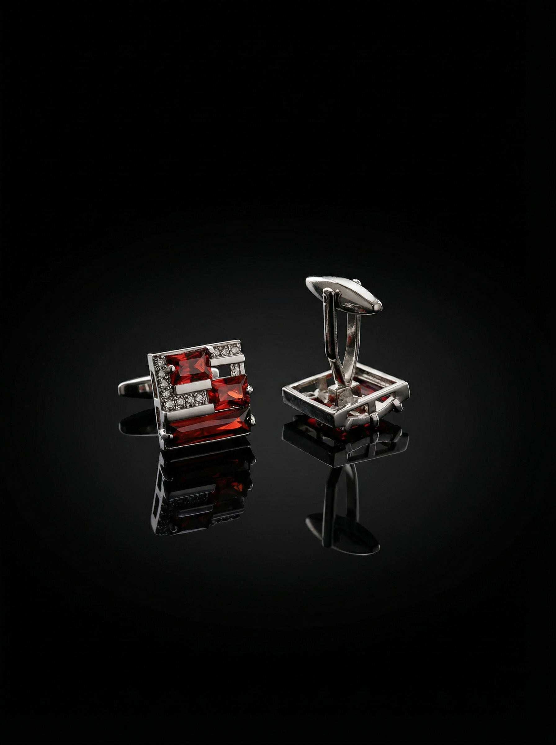 Red Garnet Stone Cufflinks Tivaaro