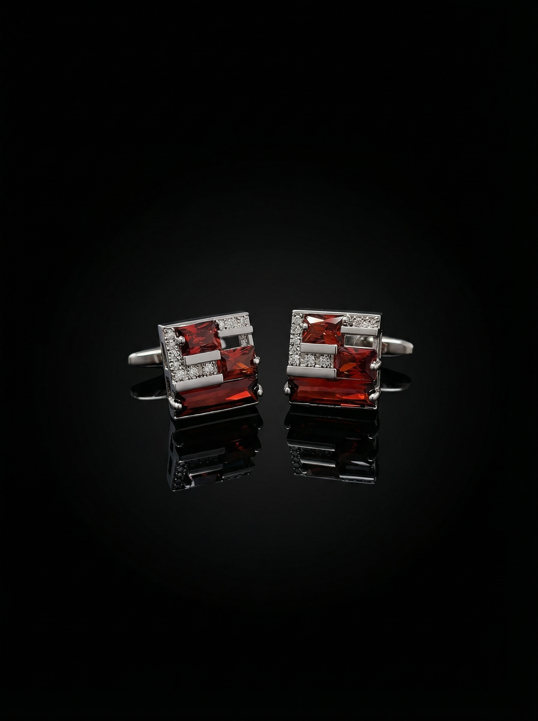 Red Garnet Stone Cufflinks Tivaaro