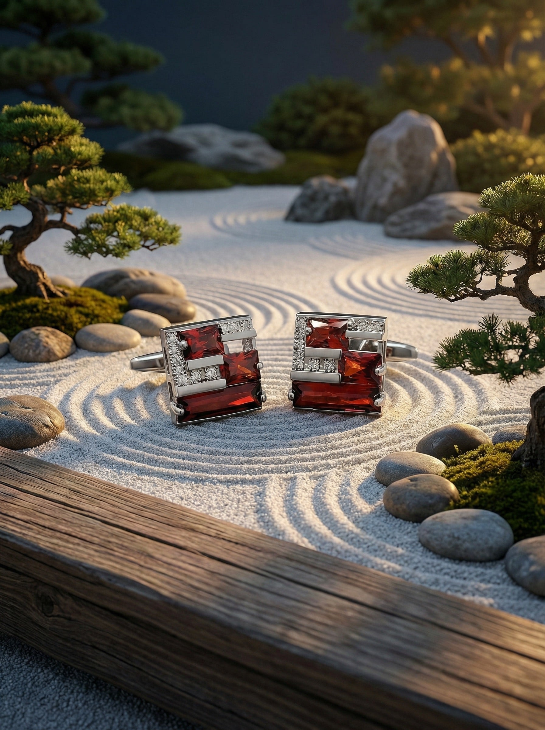 Red Garnet Stone Cufflinks