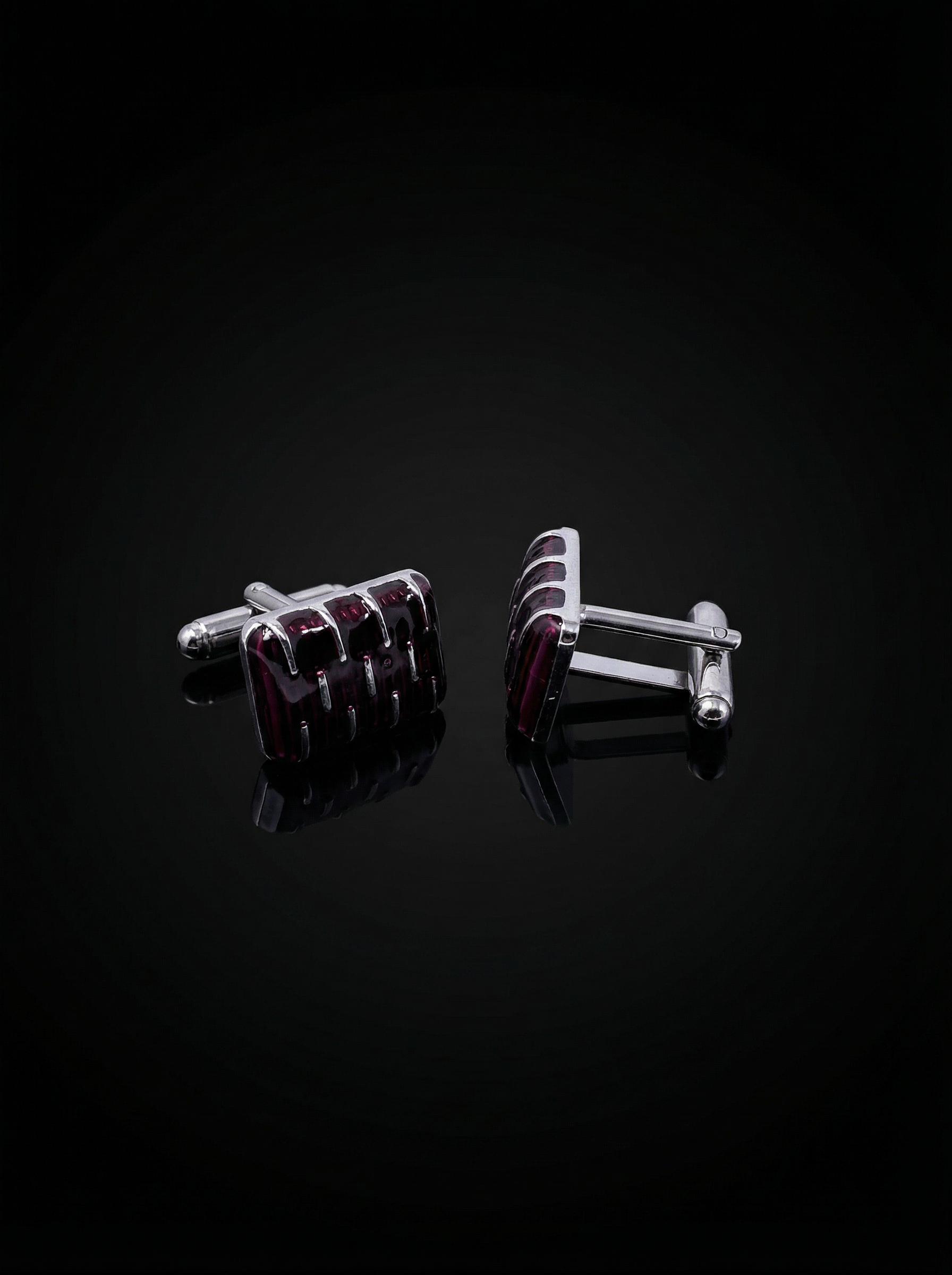 Wine Red Bar Cufflinks Tivaaro