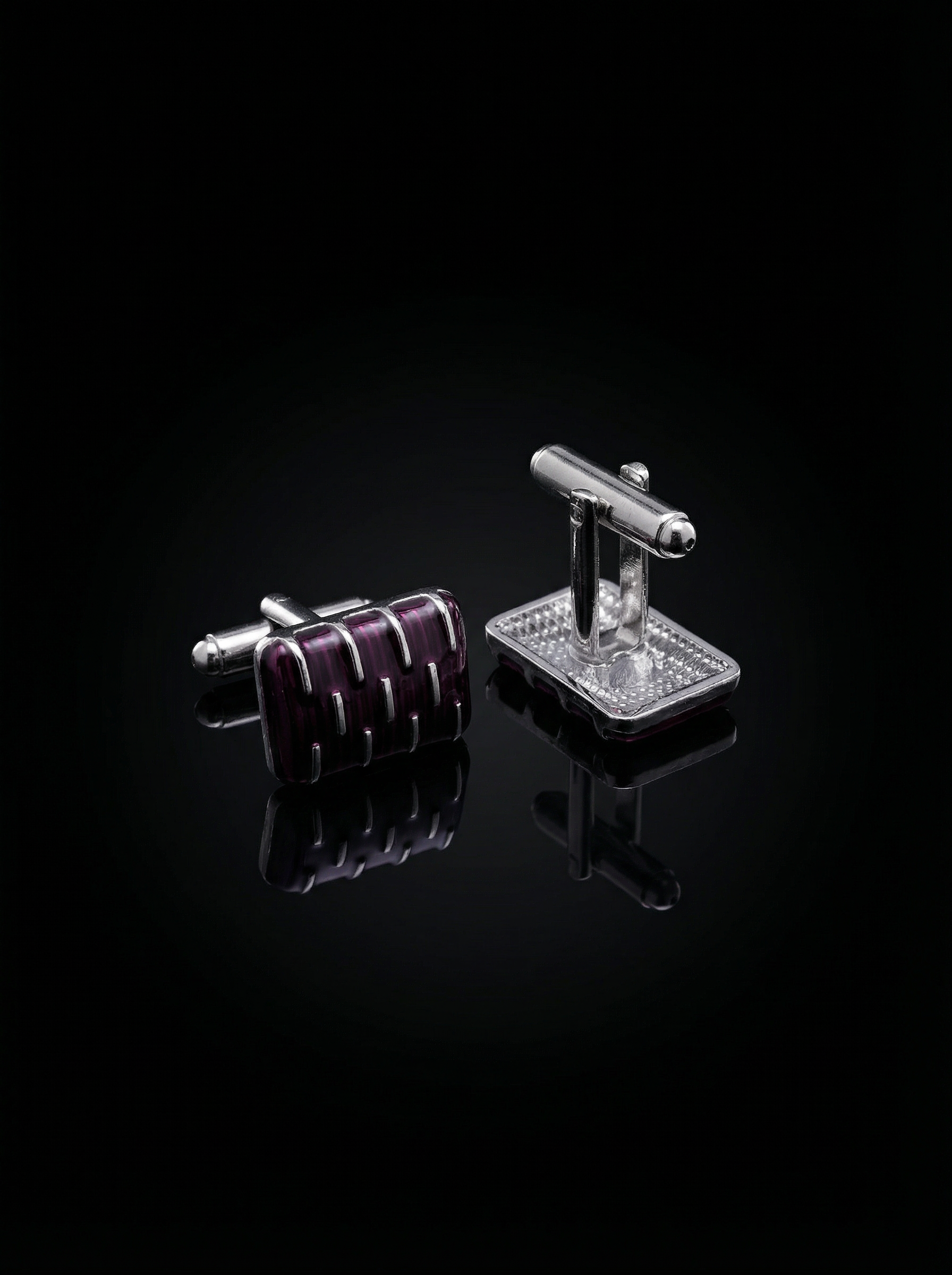 Wine Red Bar Cufflinks Tivaaro