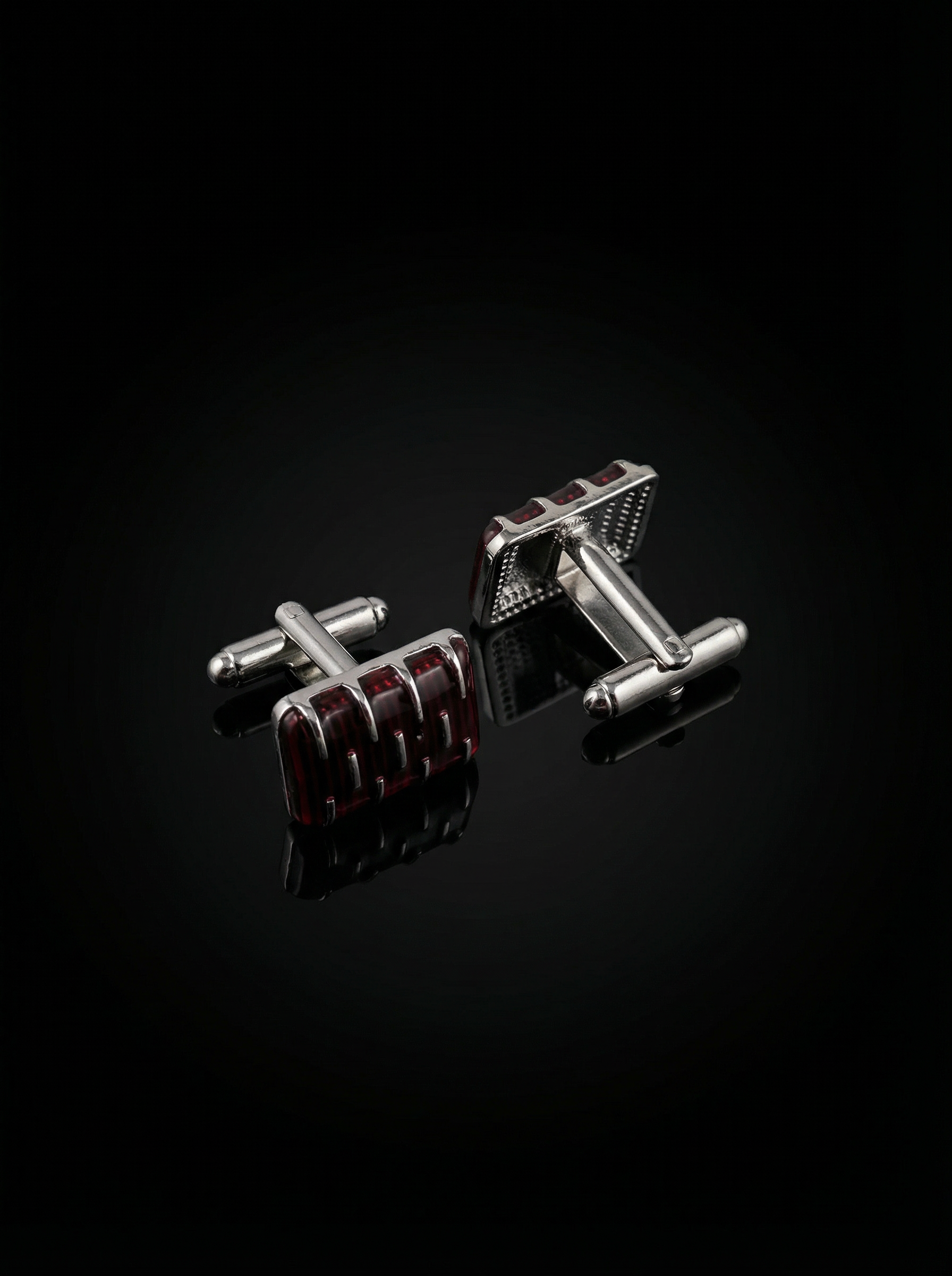 Wine Red Bar Cufflinks Tivaaro