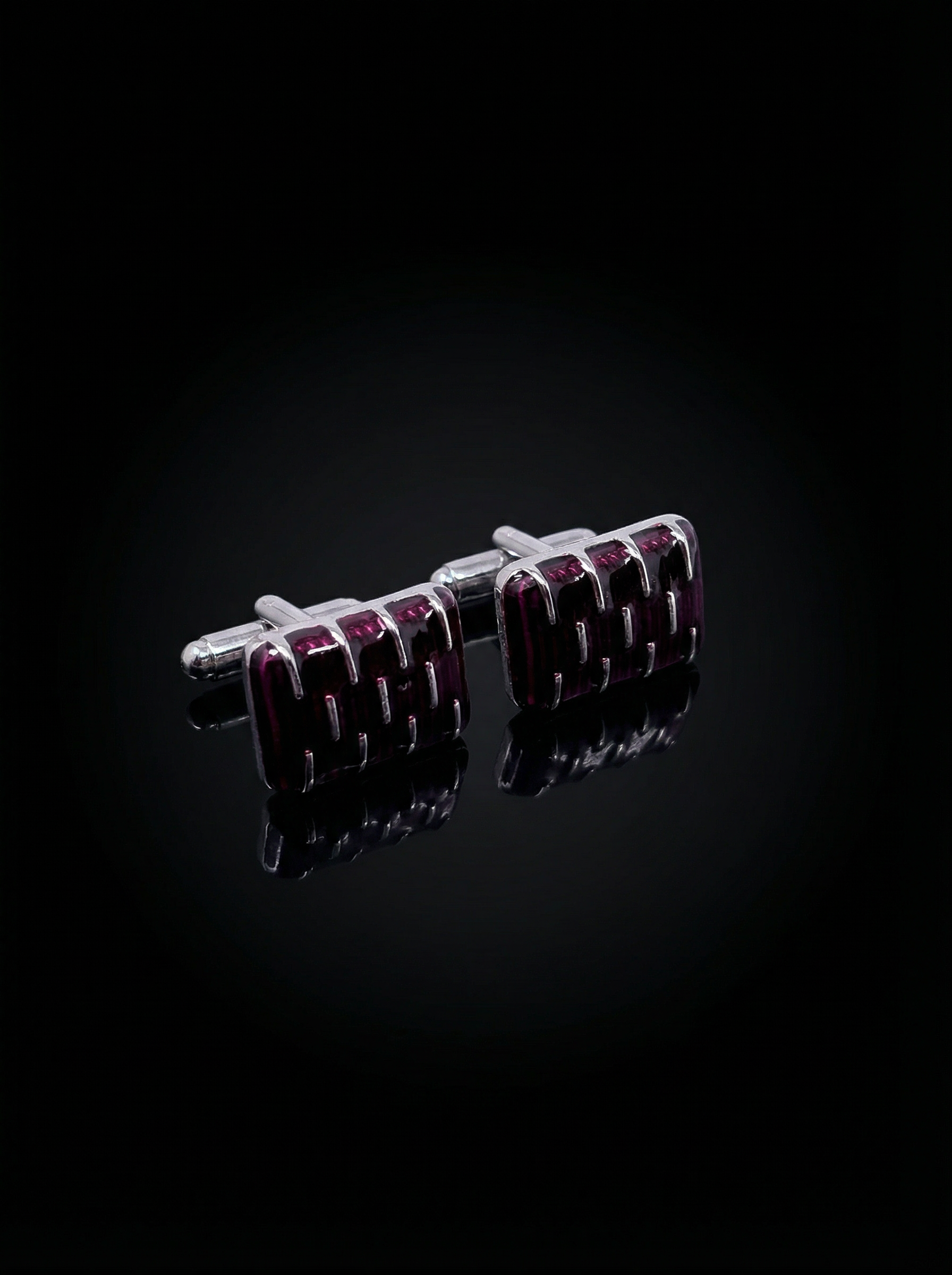 Wine Red Bar Cufflinks Tivaaro