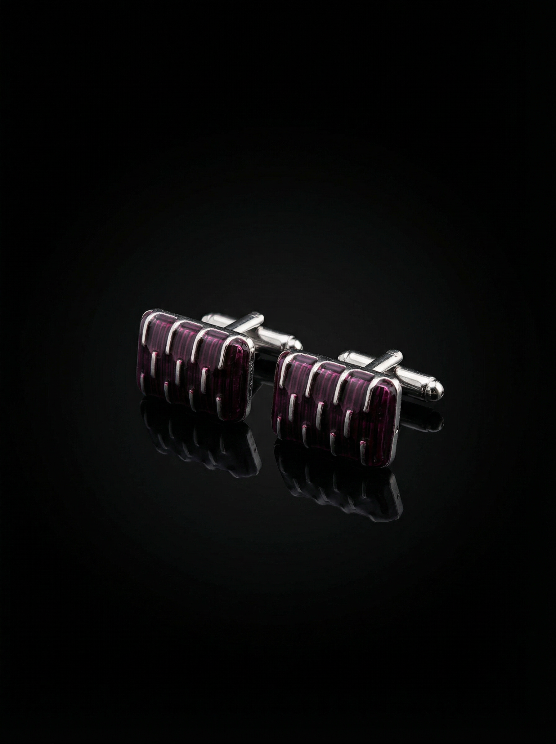 Wine Red Bar Cufflinks Tivaaro
