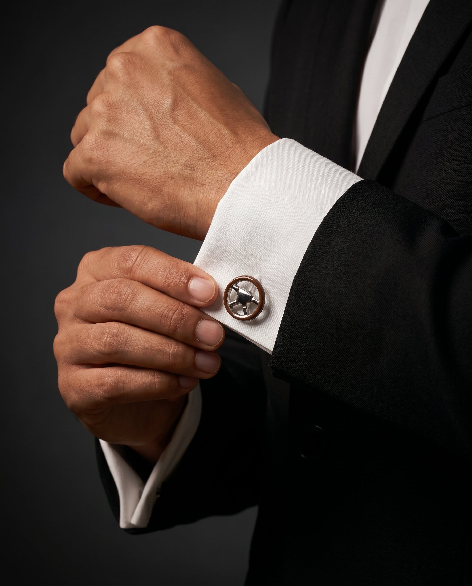 Roadster Steering Wheel Cufflinks by Tivaaro