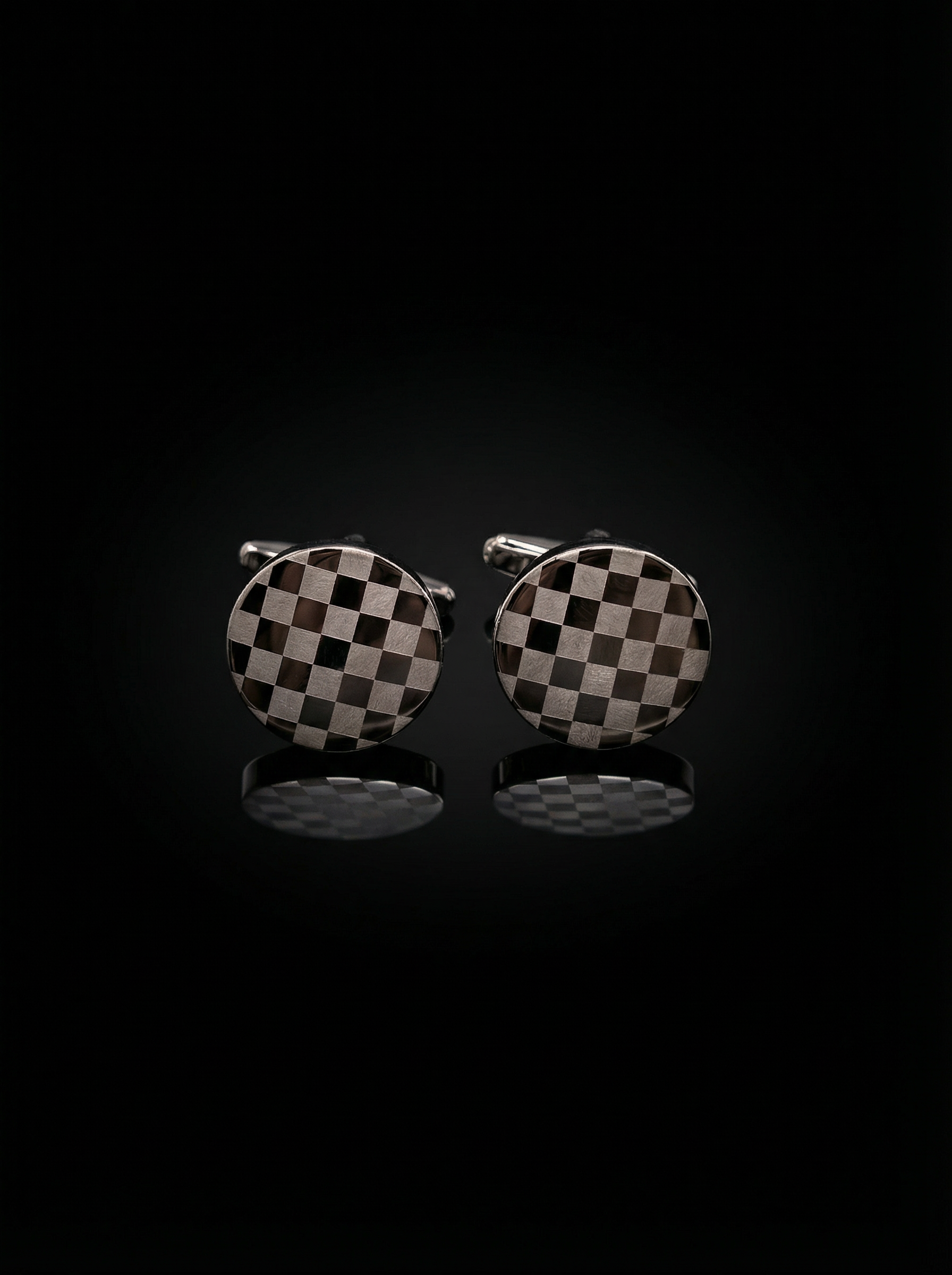 Round Checkerboard Cufflinks Tivaaro