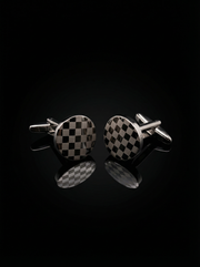 Round Checkerboard Cufflinks Tivaaro