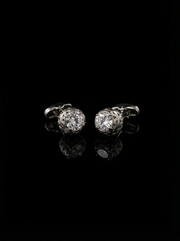Round Solitaire Crystal Cufflinks Tivaaro