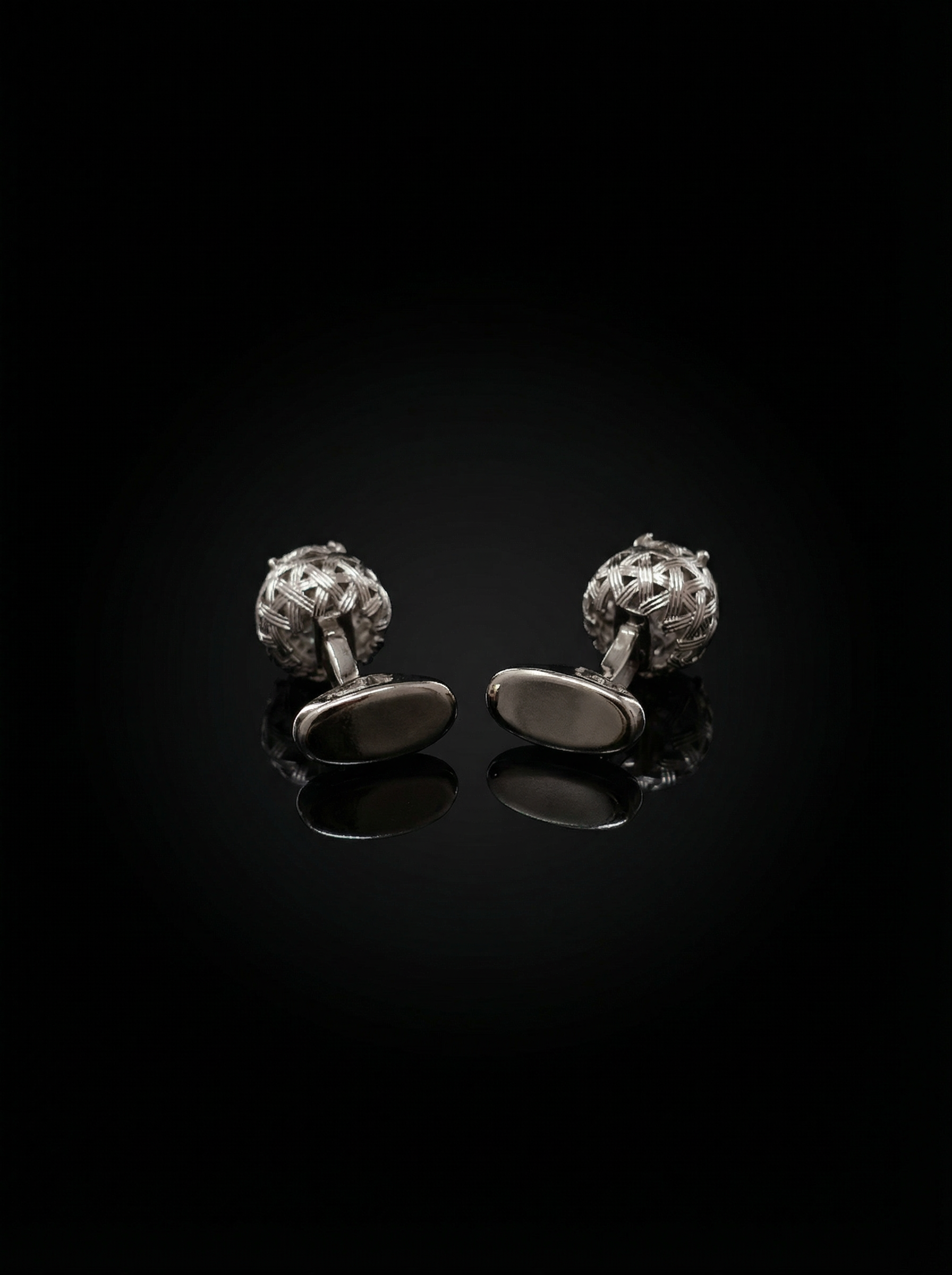 Round Solitaire Crystal Cufflinks Tivaaro