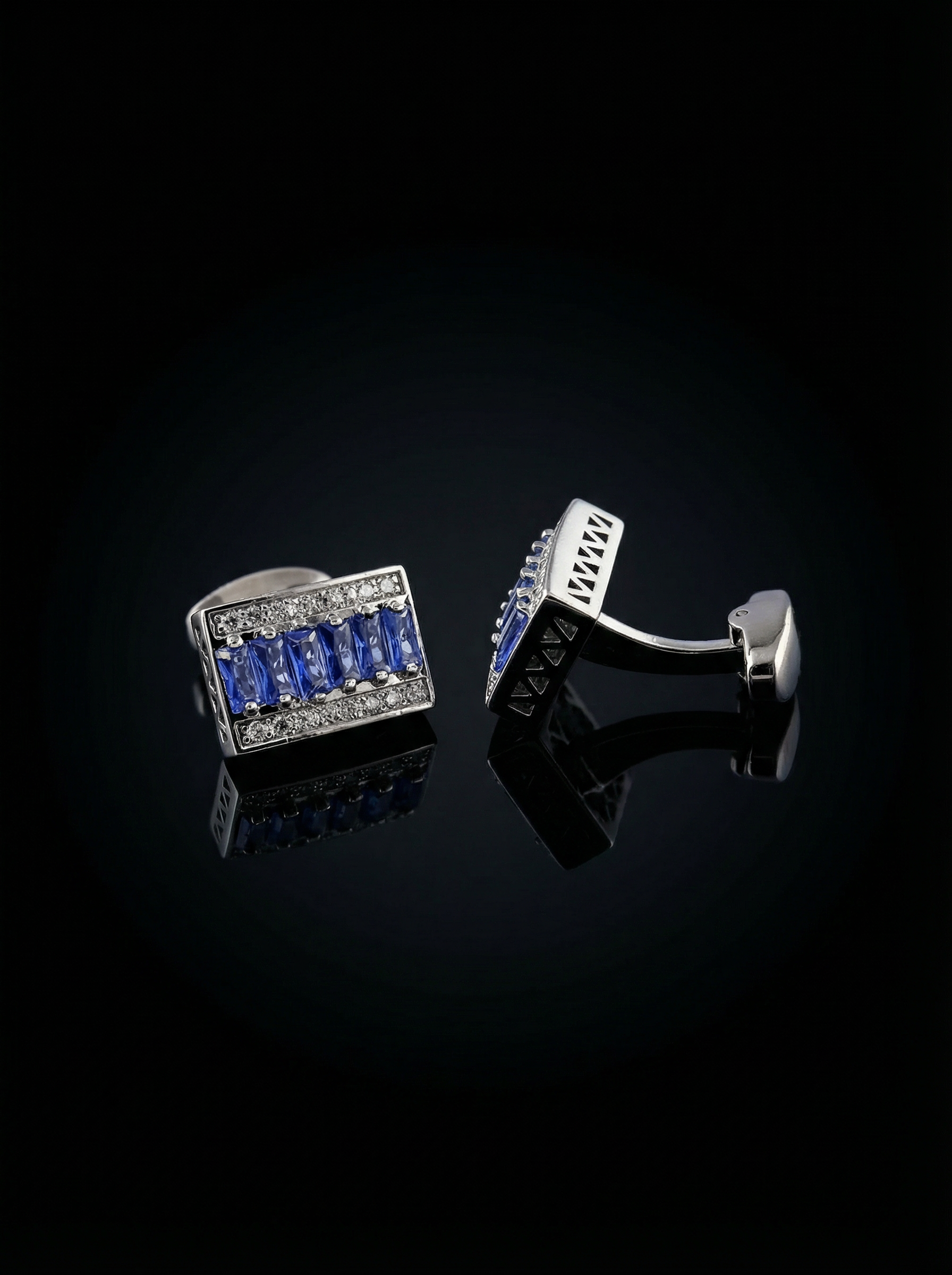 Sapphire Crystal Bar Cufflinks Tivaaro