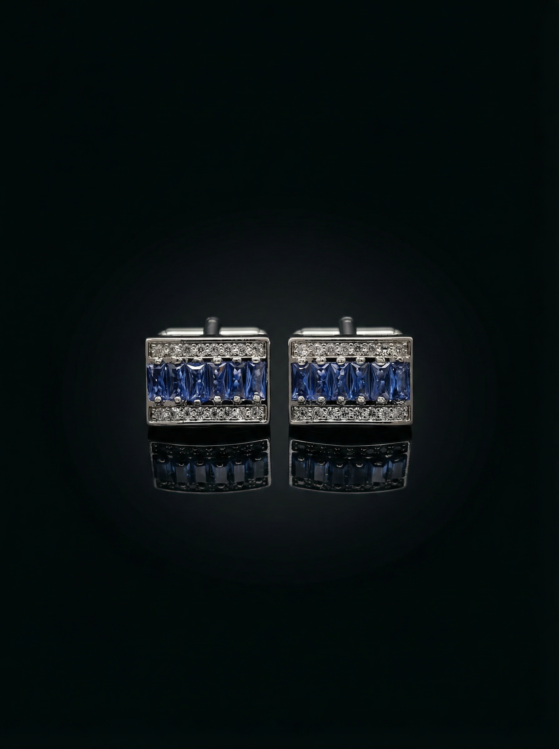 Sapphire Crystal Bar Cufflinks Tivaaro
