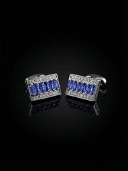 Sapphire Crystal Bar Cufflinks Tivaaro