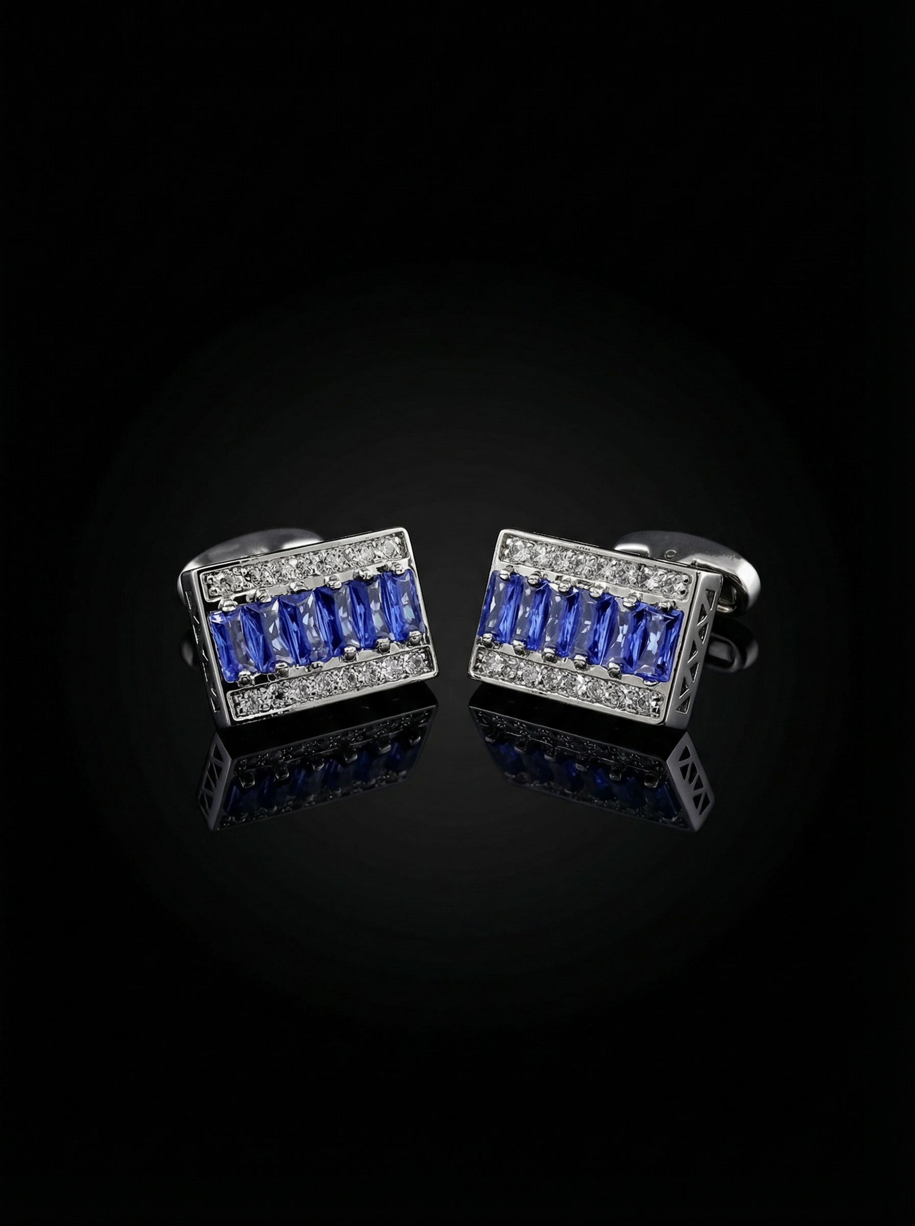 Sapphire Crystal Bar Cufflinks Tivaaro