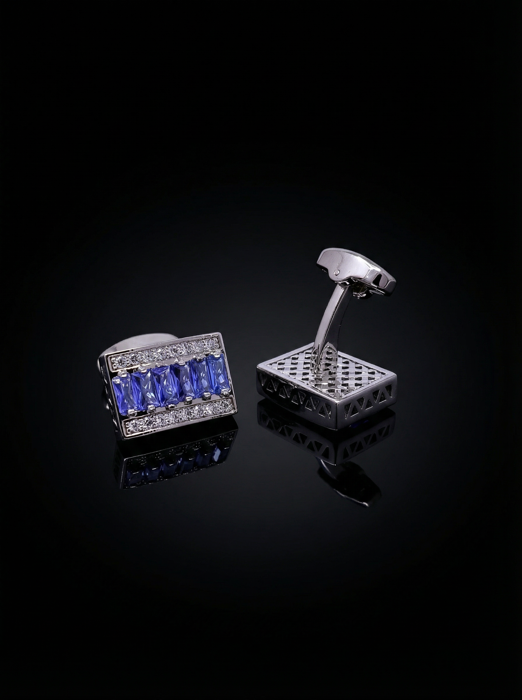 Sapphire Crystal Bar Cufflinks Tivaaro