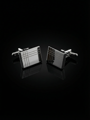 Silver Corner Grid Cufflinks Tivaaro