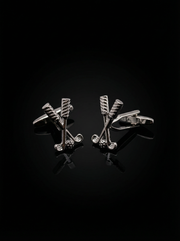 Silver Crossed Golf Cufflinks Tivaaro