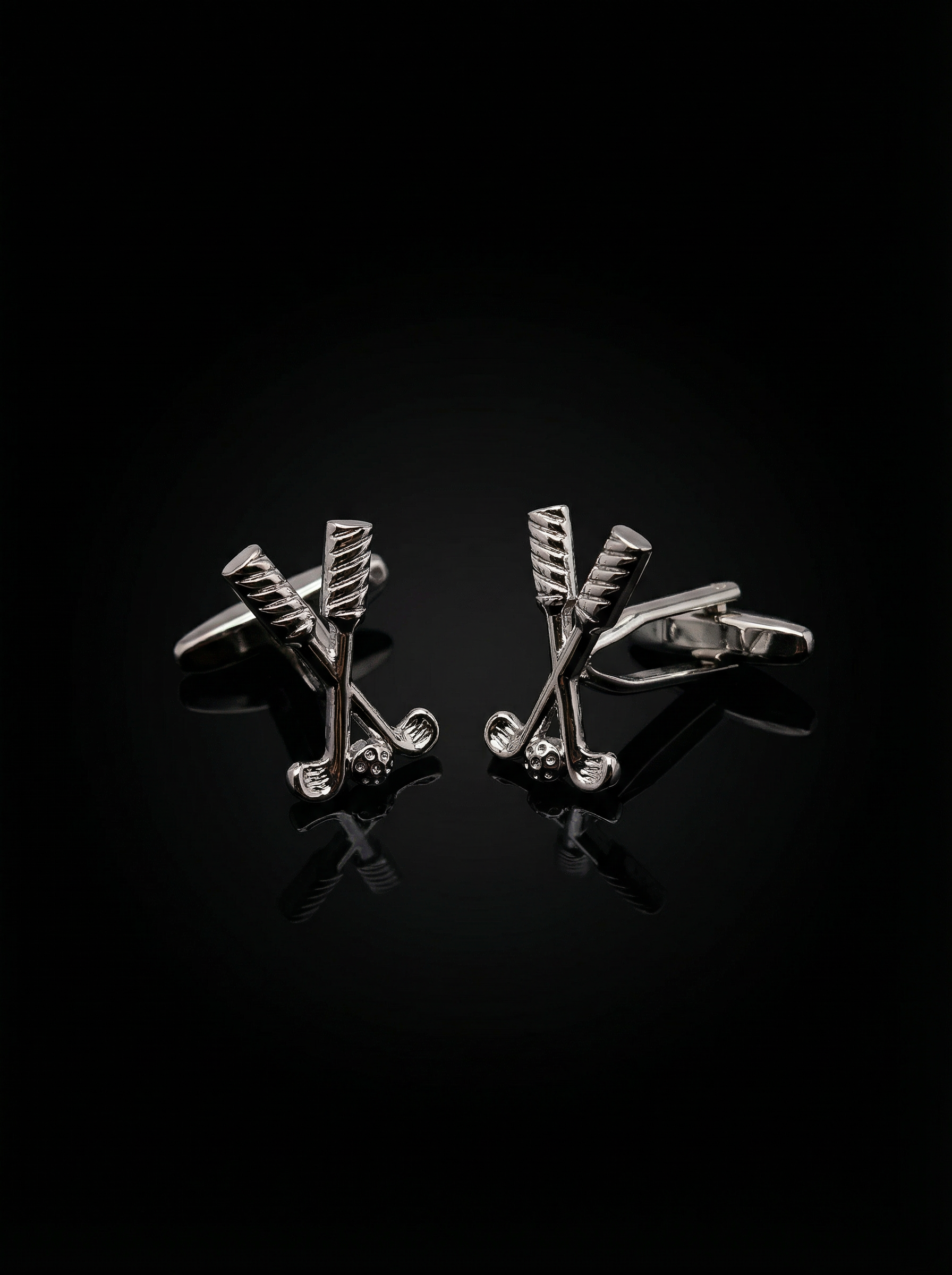 Silver Crossed Golf Cufflinks Tivaaro