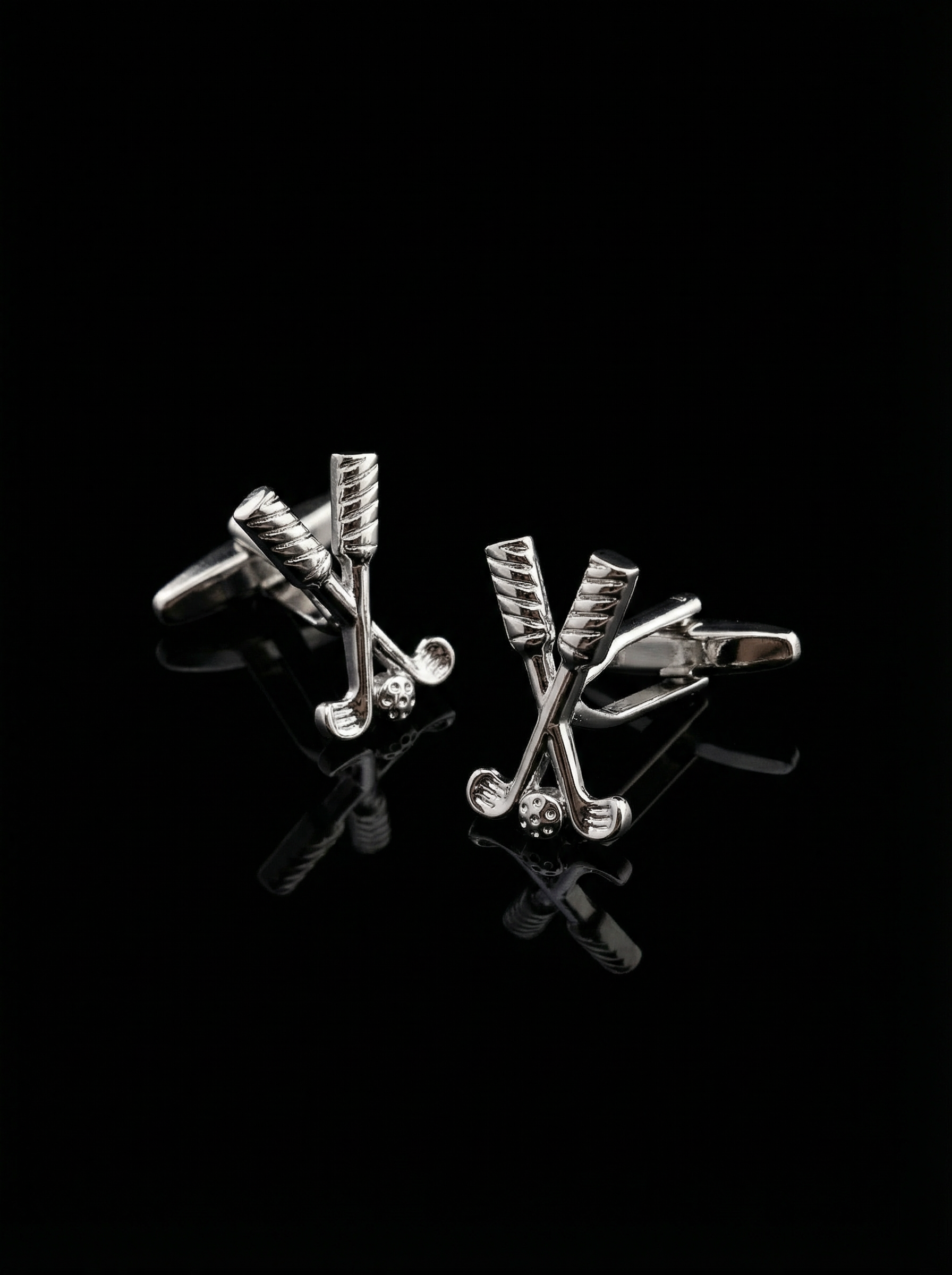 Silver Crossed Golf Cufflinks Tivaaro
