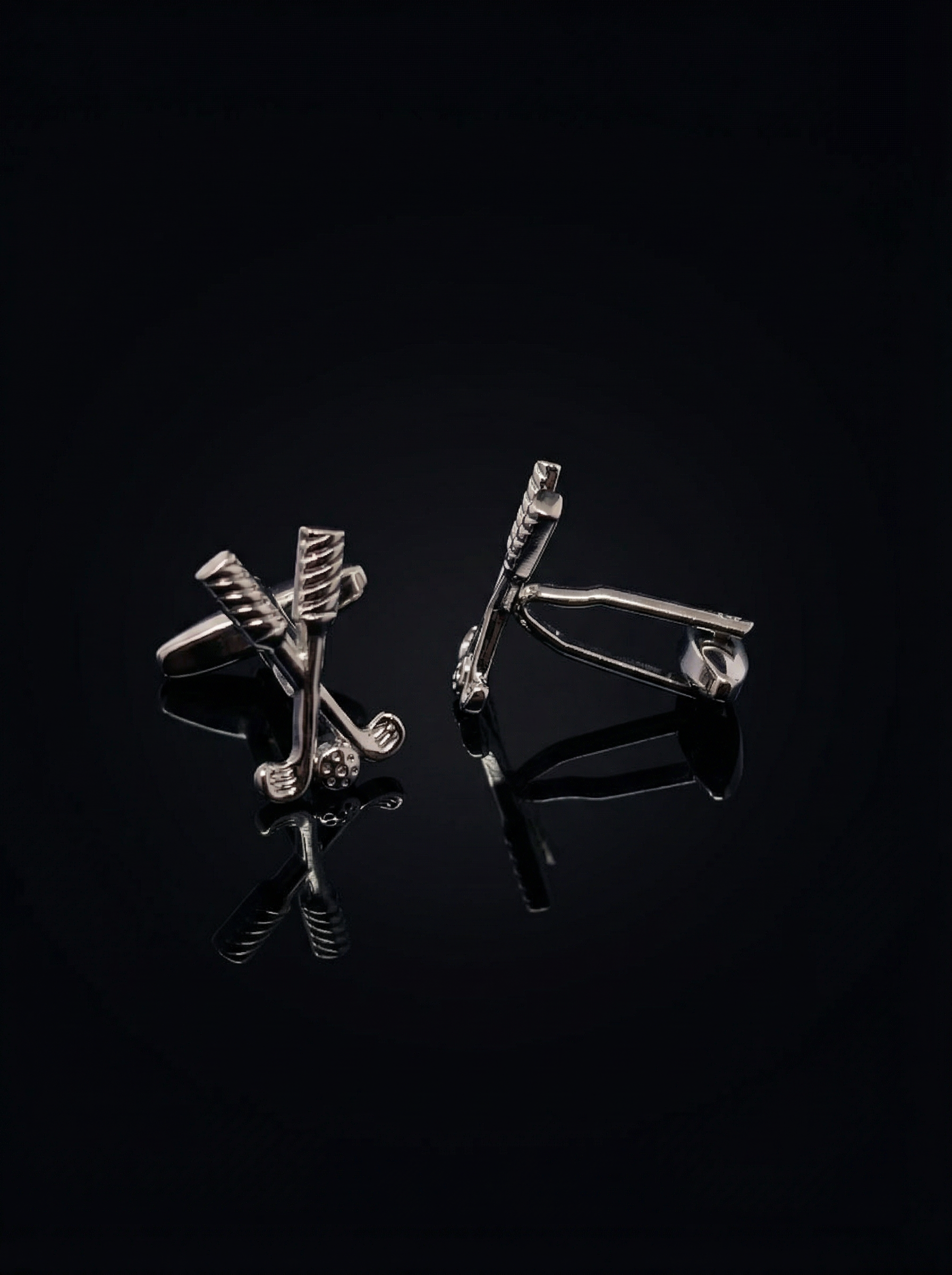 Silver Crossed Golf Cufflinks Tivaaro