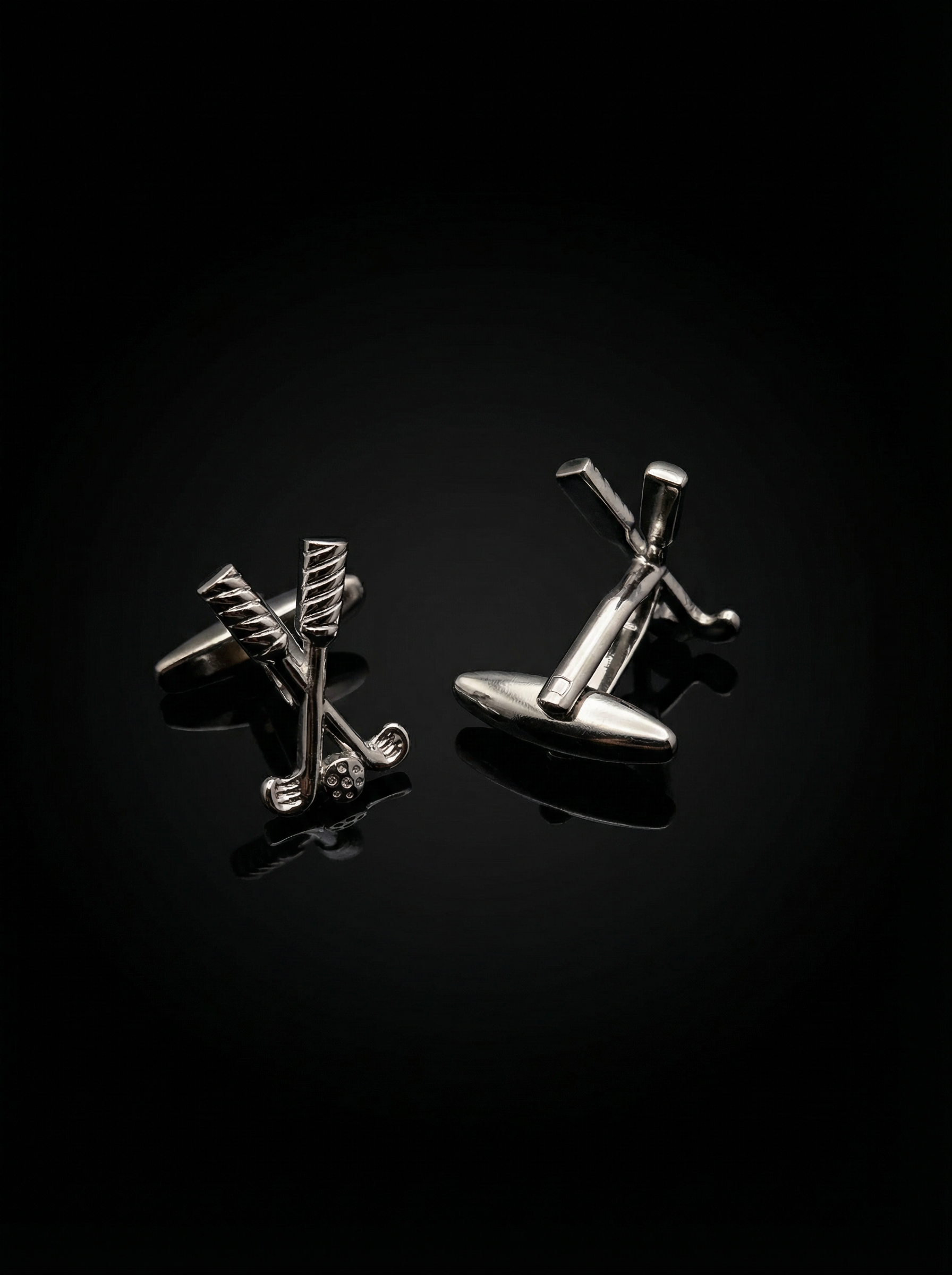 Silver Crossed Golf Cufflinks Tivaaro