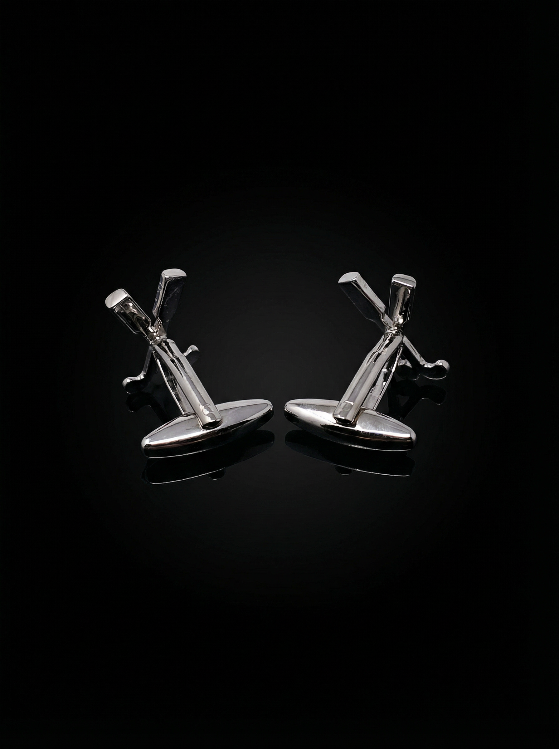 Silver Crossed Golf Cufflinks Tivaaro
