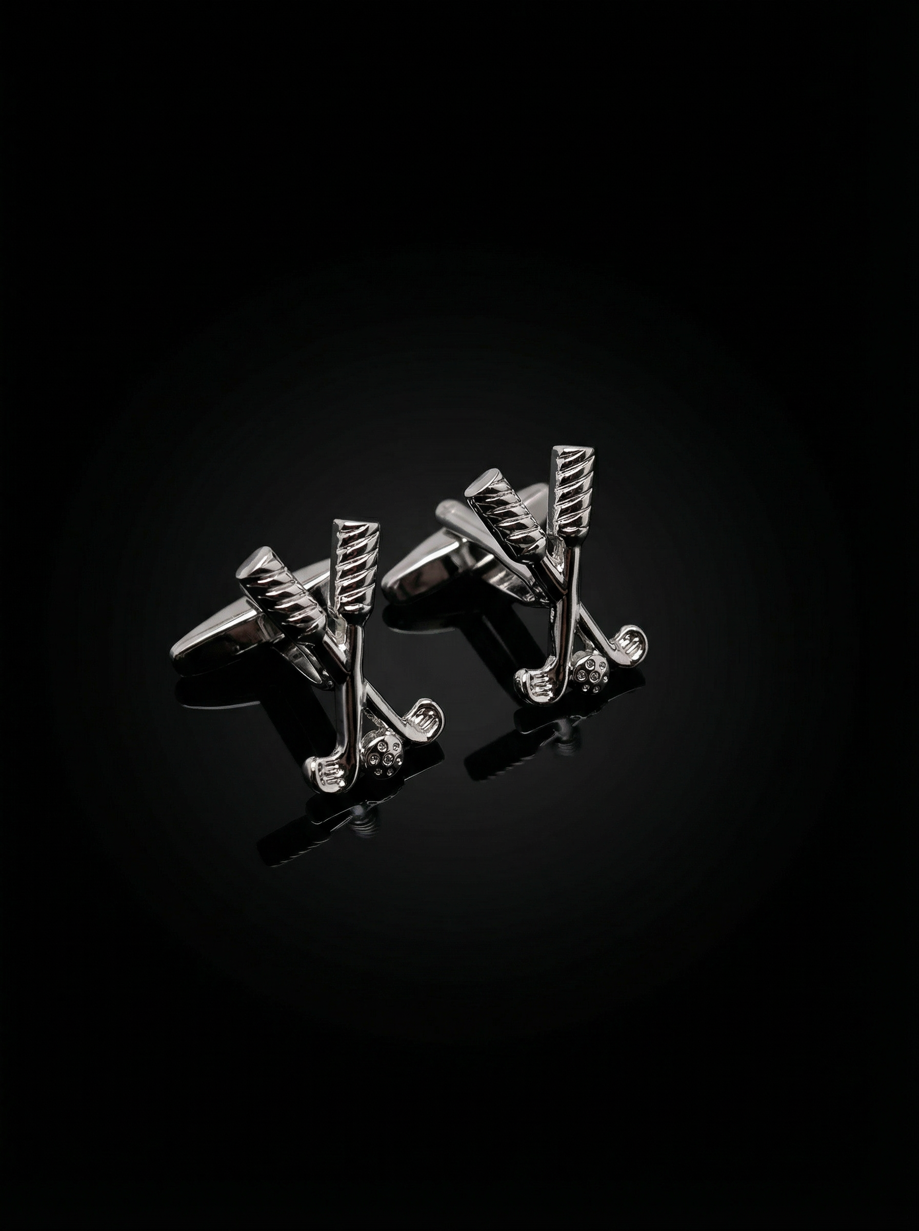 Silver Crossed Golf Cufflinks Tivaaro