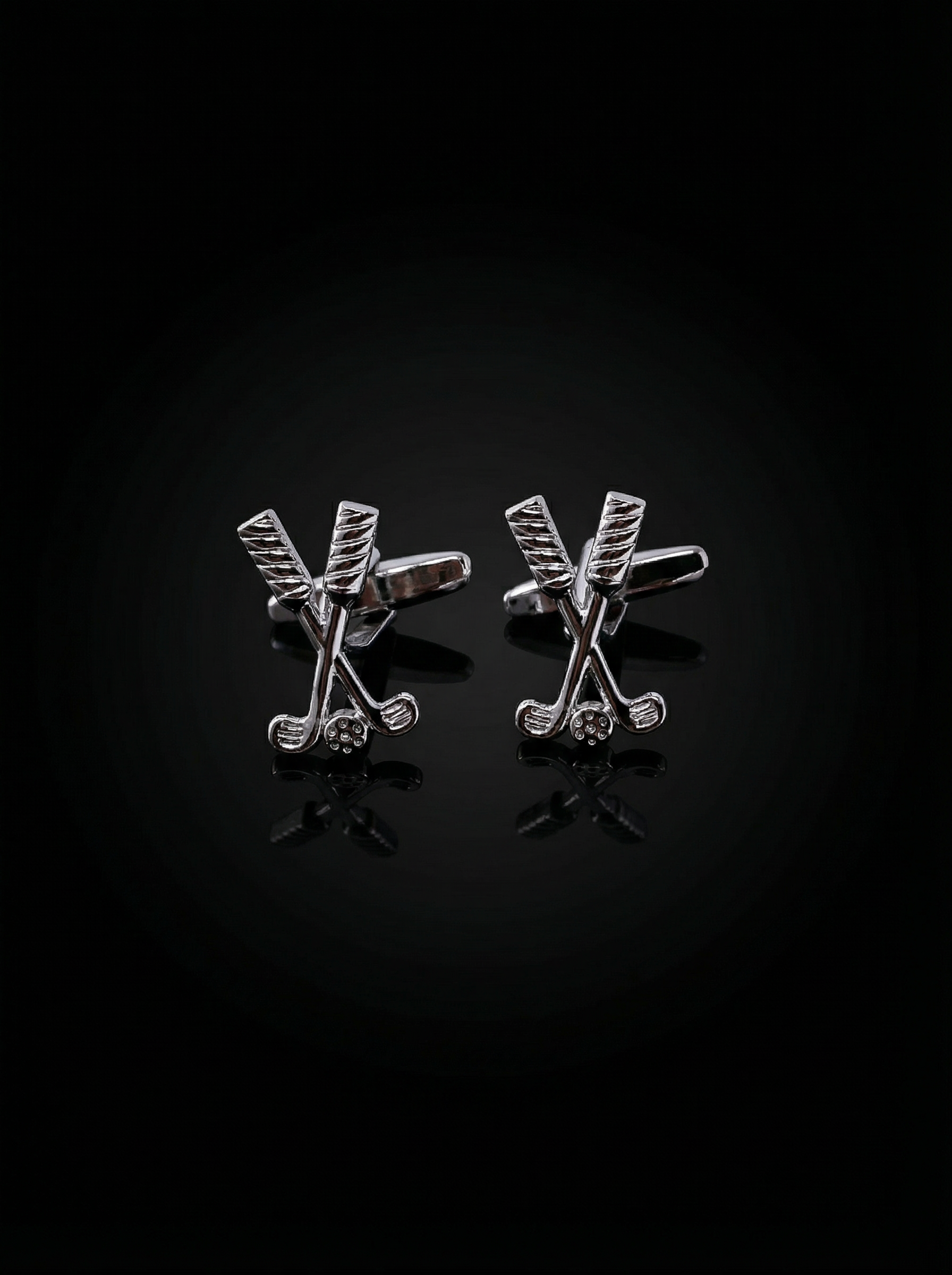 Silver Crossed Golf Cufflinks Tivaaro