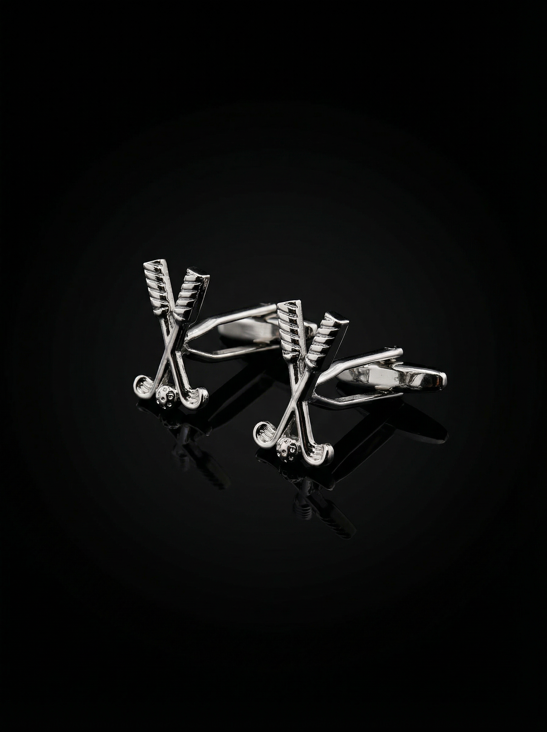 Silver Crossed Golf Cufflinks Tivaaro