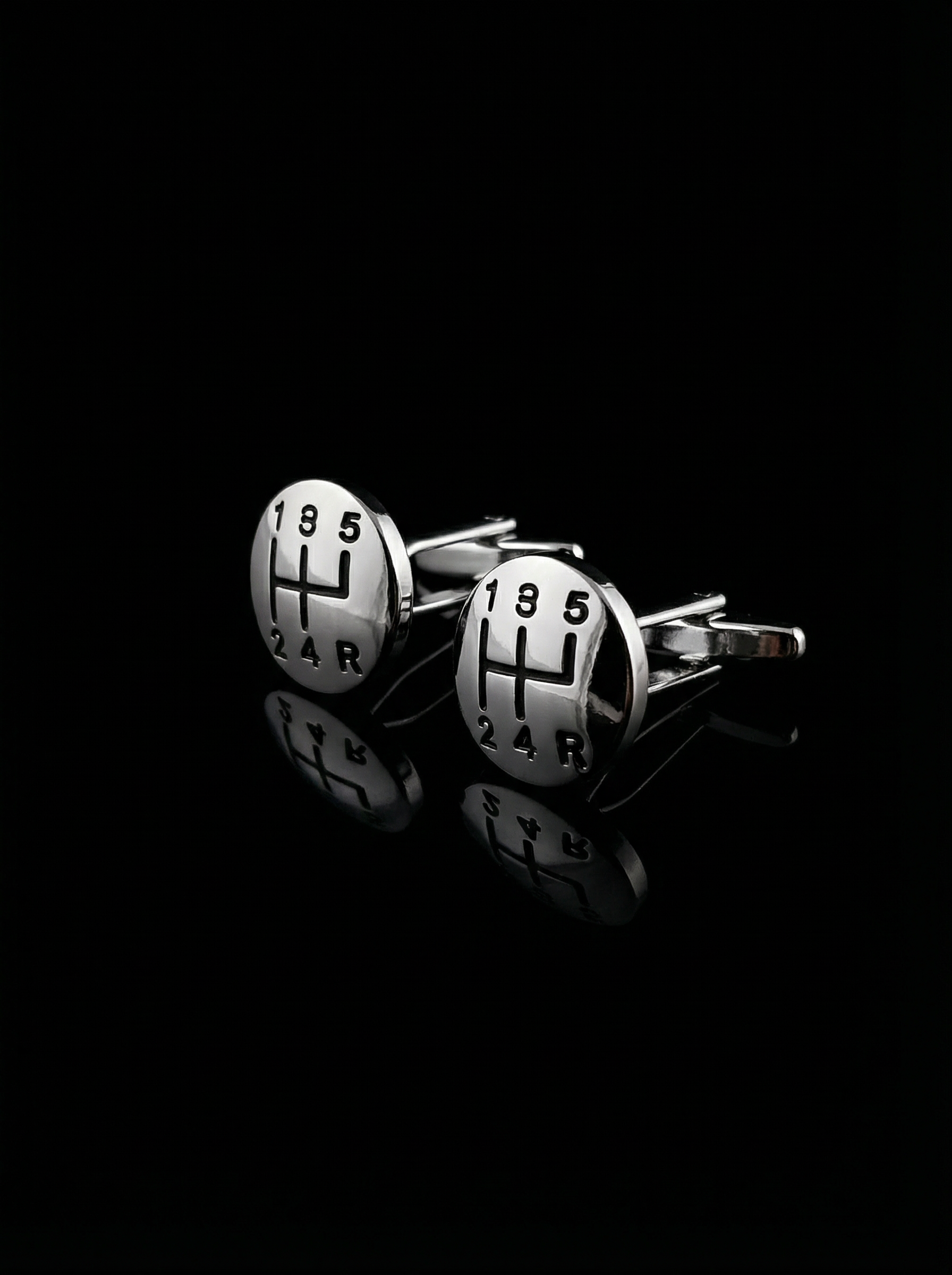 Silver Gear Shift Cufflinks Tivaaro