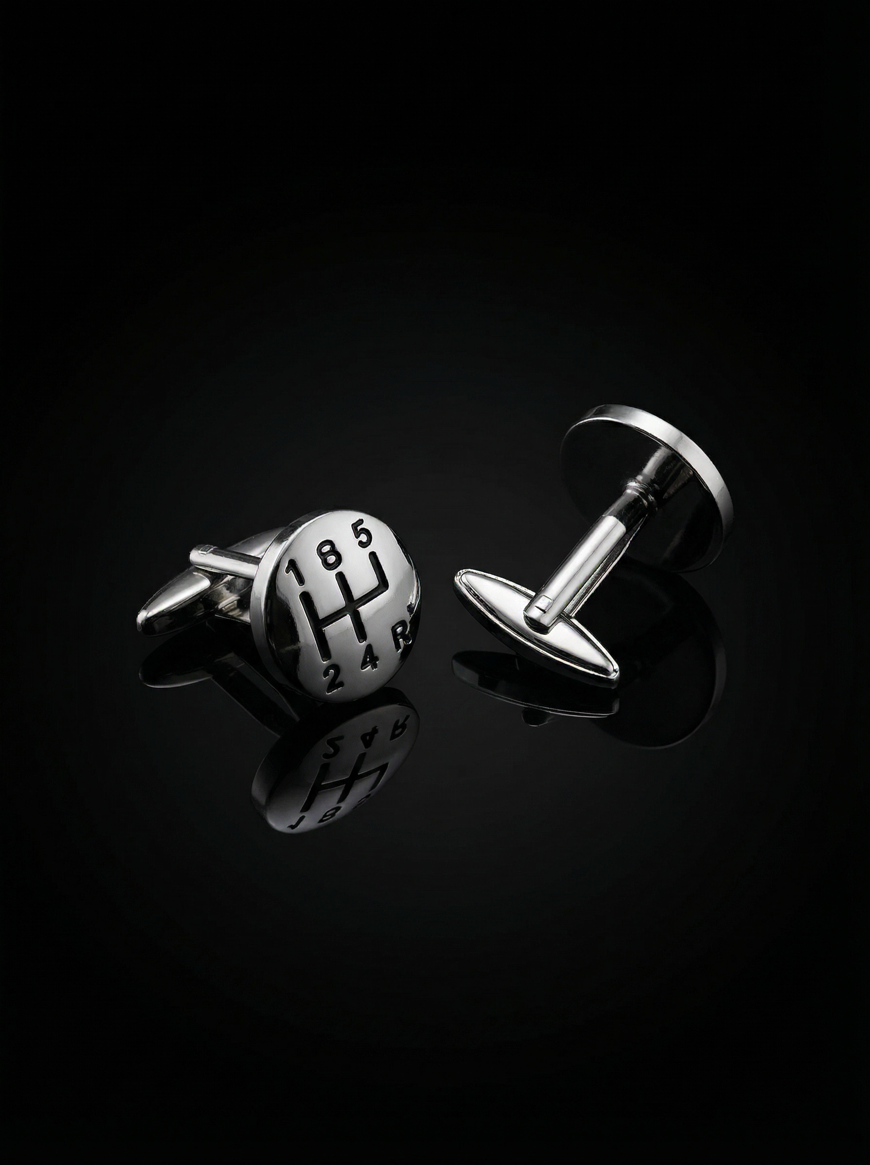 Silver Gear Shift Cufflinks Tivaaro