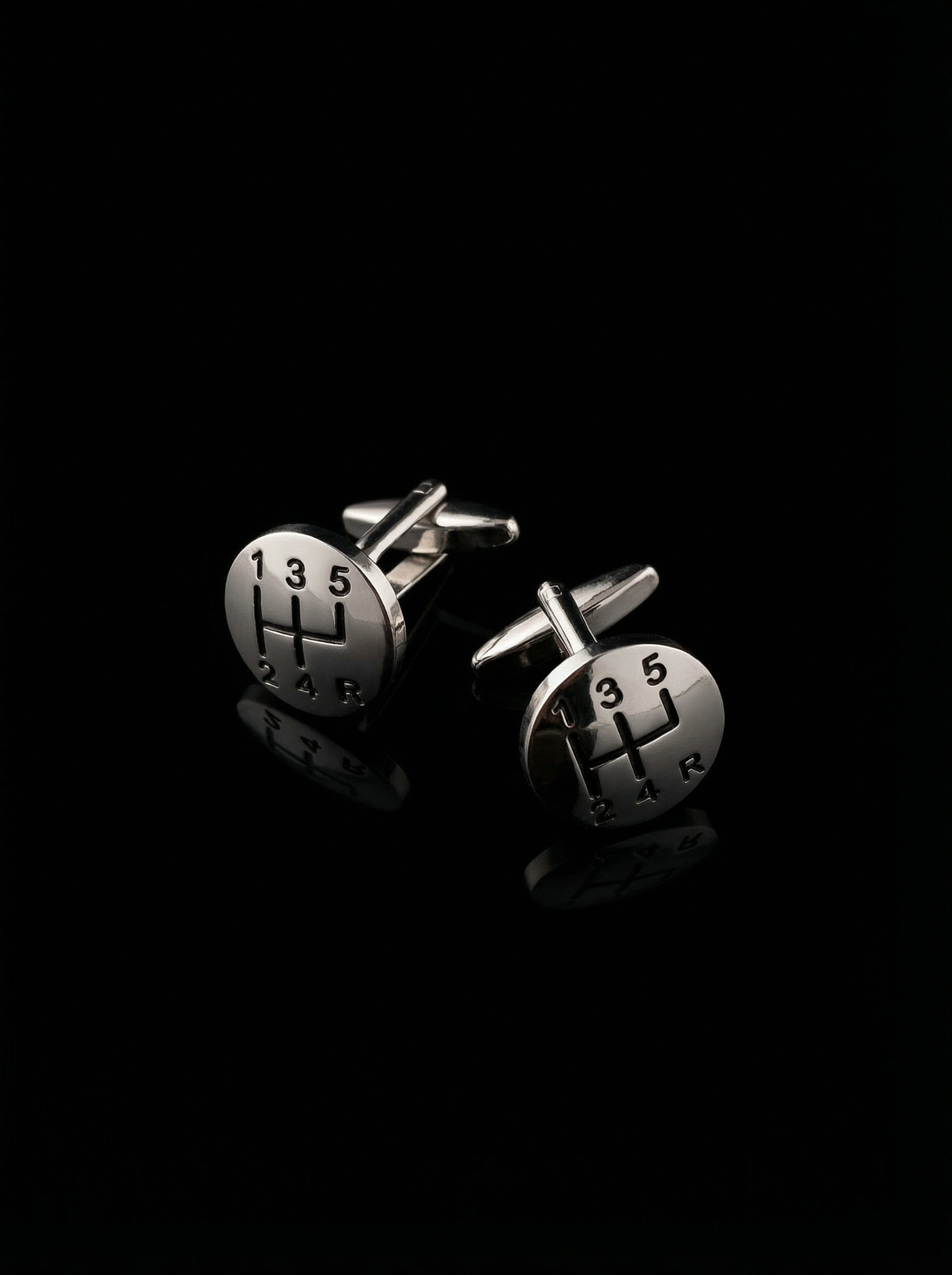 Silver Gear Shift Cufflinks Tivaaro