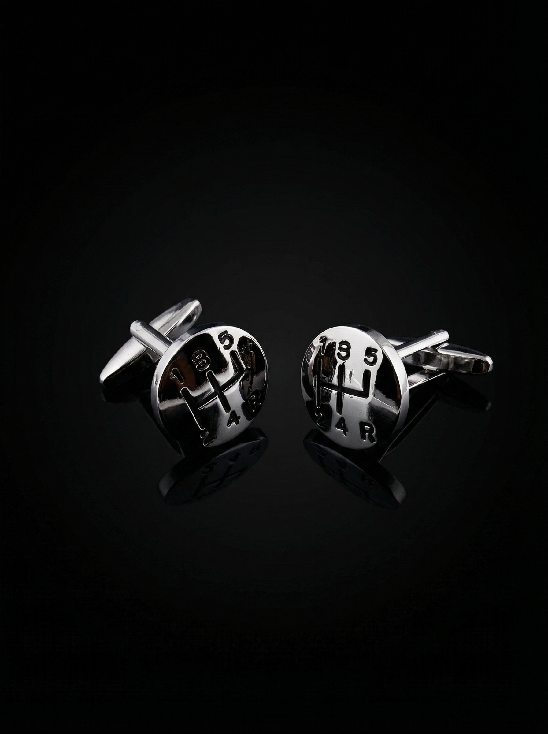 Silver Gear Shift Cufflinks Tivaaro