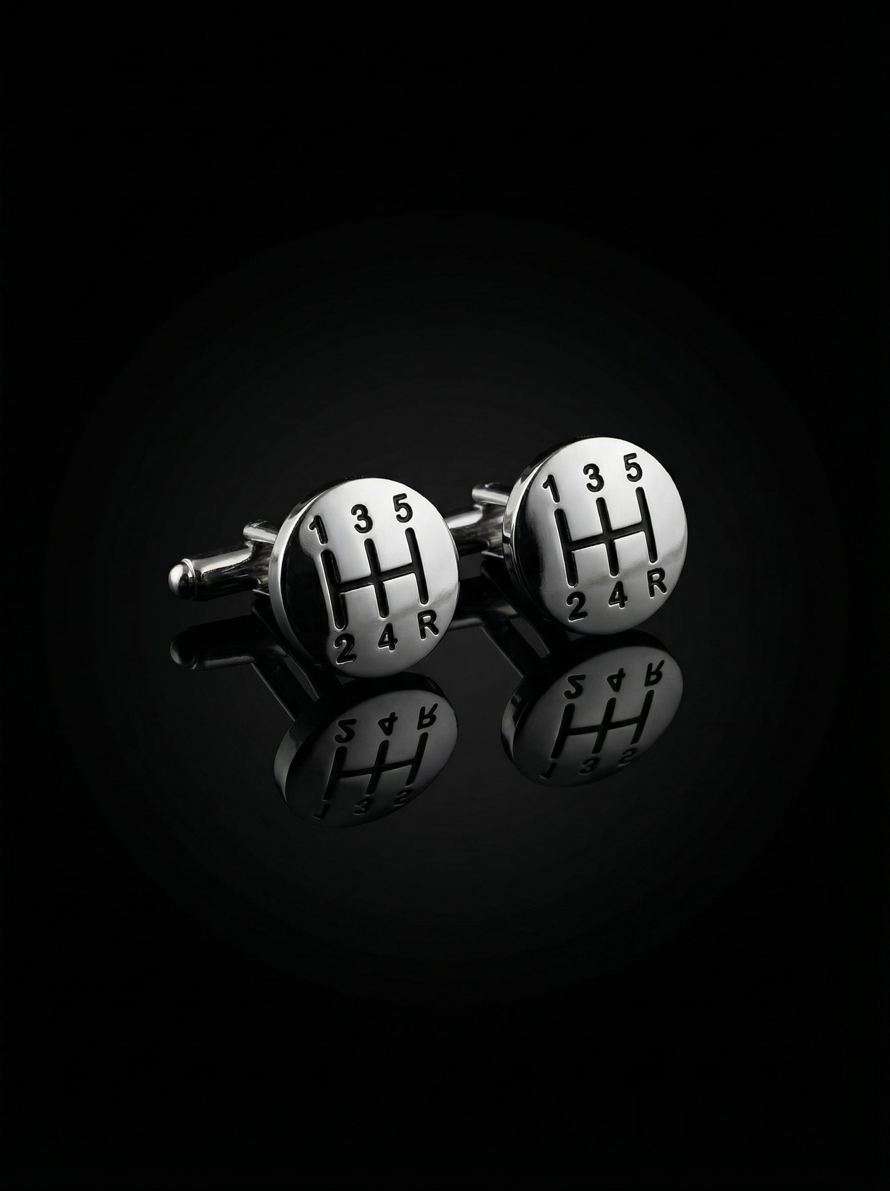 Silver Gear Shift Cufflinks Tivaaro