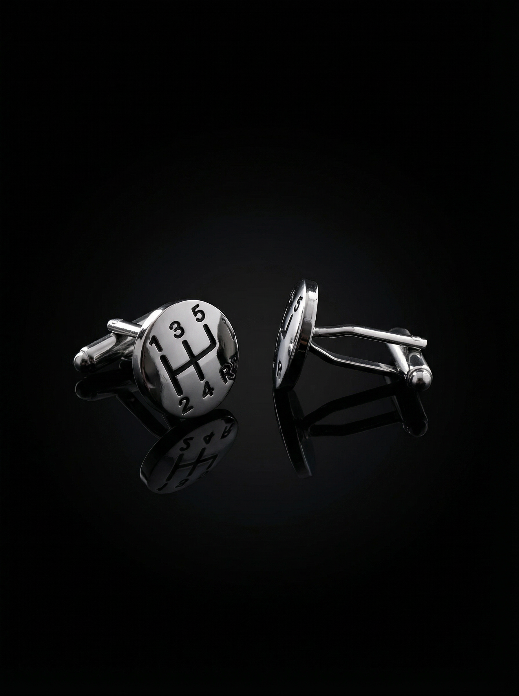 Silver Gear Shift Cufflinks Tivaaro
